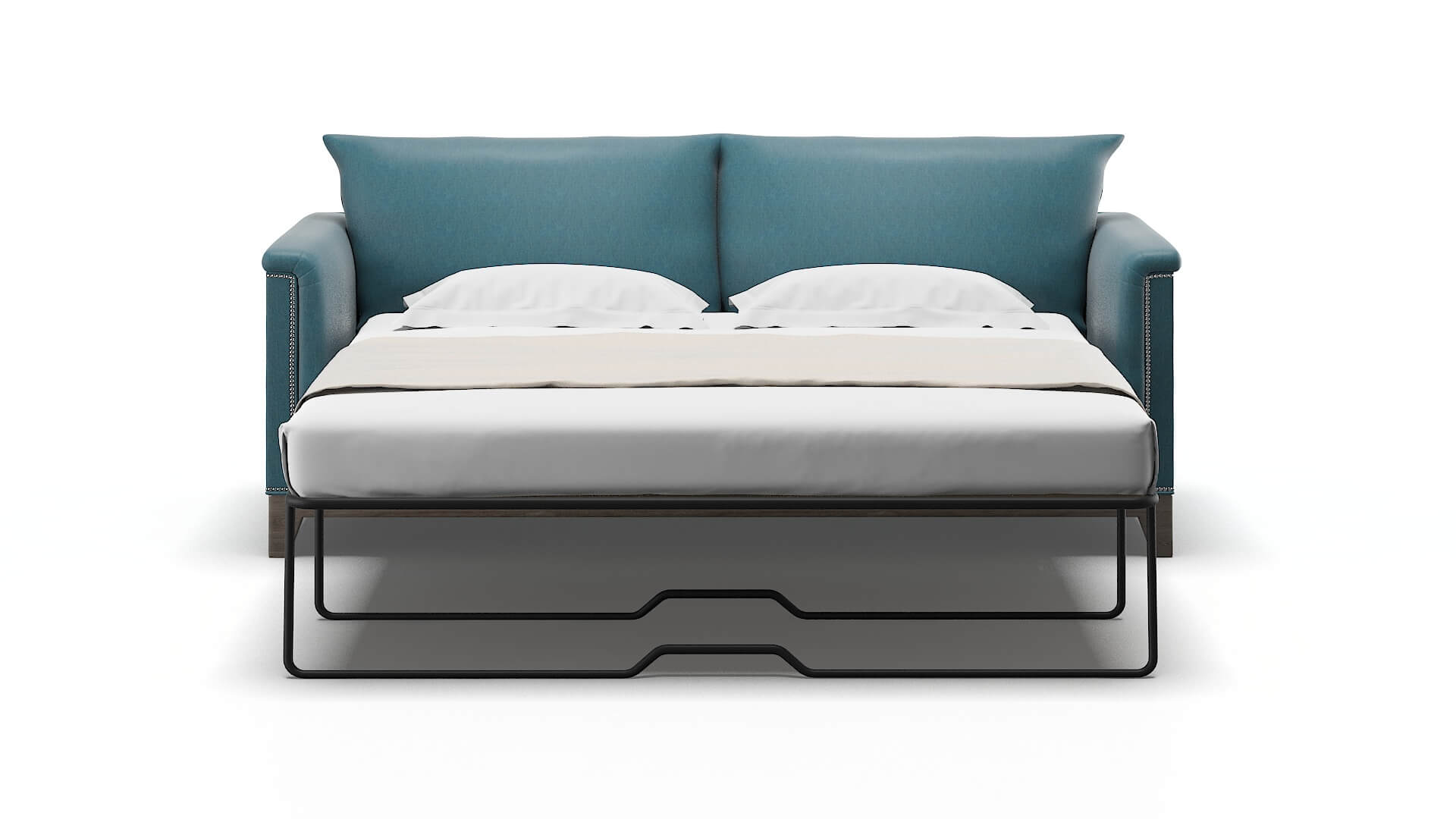 Sofia Hepburn Teal Sofa Sleeper Espresso legs 1