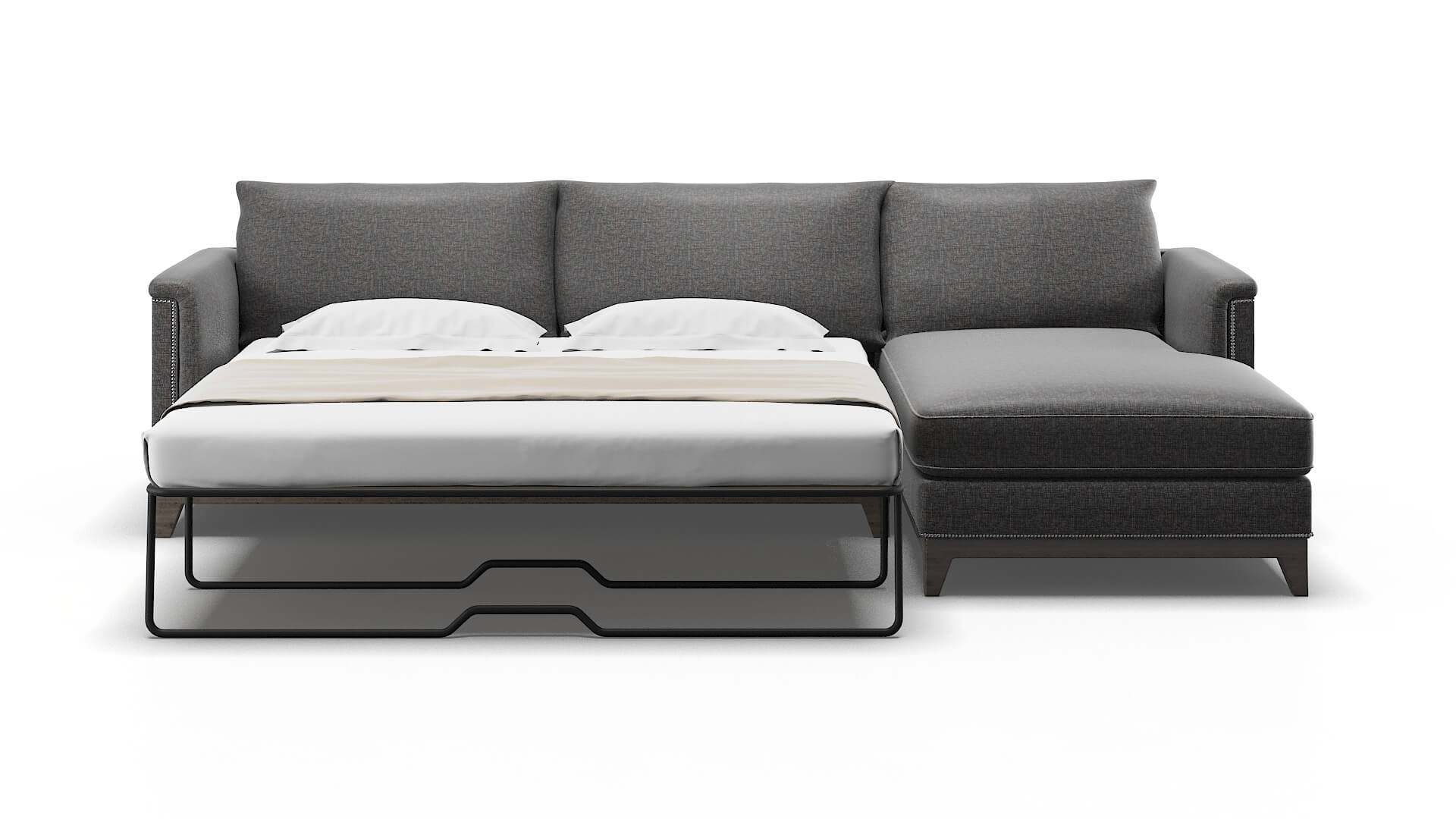 Sofia Insight Charcoal Panel Sleeper Espresso legs 1