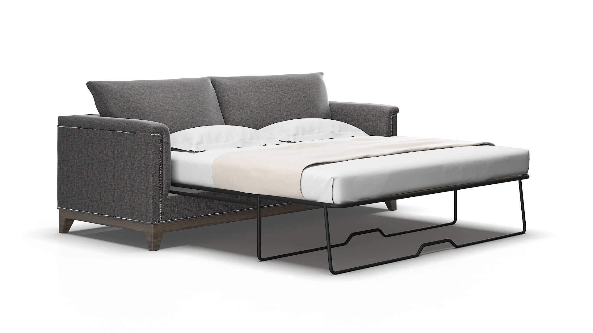 Sofia Insight charcoal Sofa sleeper Espresso Legs  2