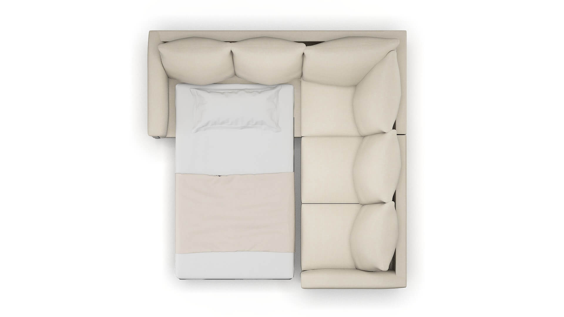 Sofia Keylargo Almond Sectional Sleeper Espresso legs 3