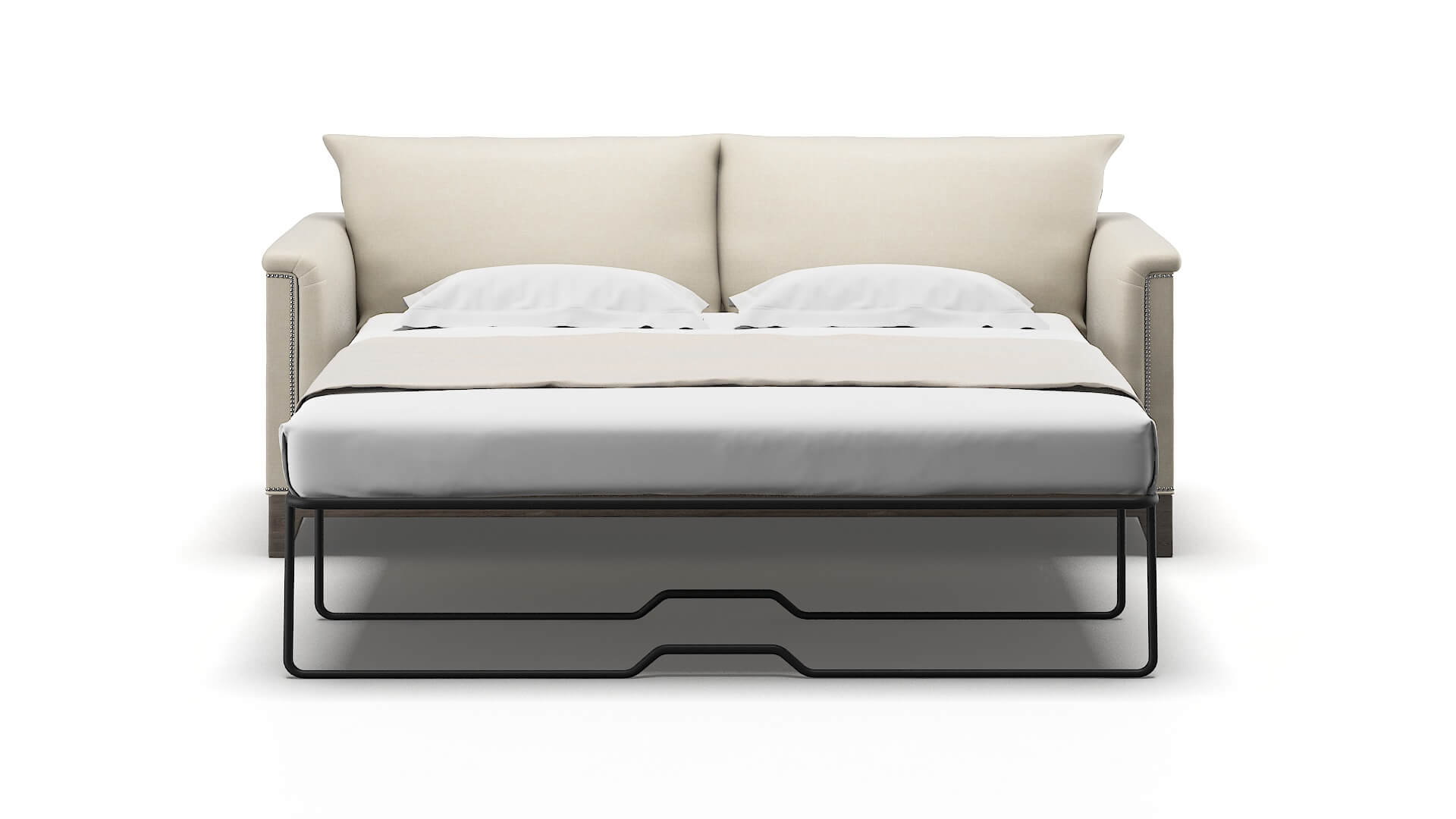 Sofia Keylargo Almond Sofa Sleeper Espresso legs 1