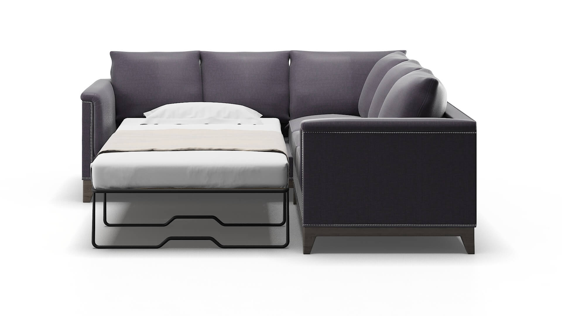 Sofia Keylargo Grape Sectional Sleeper Espresso legs 1