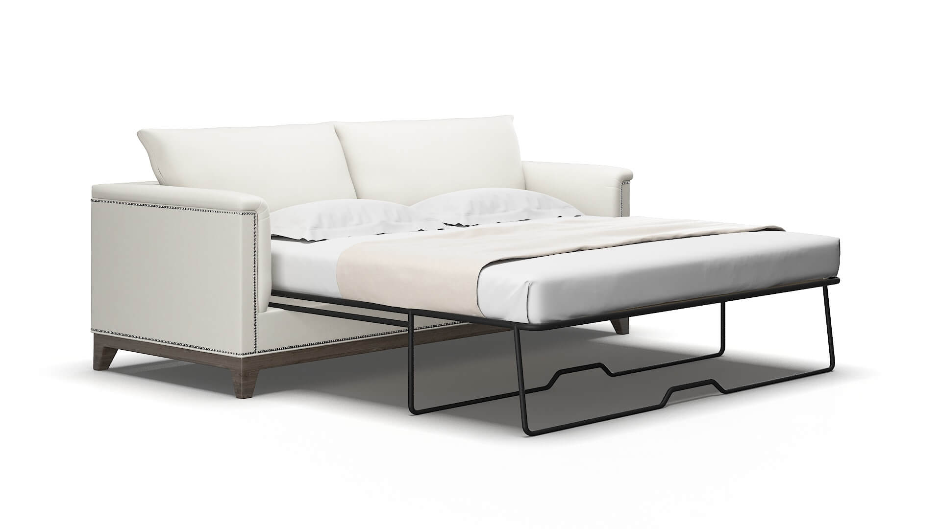 Sofia Keylargo Oatmeal Sofa Sleeper Espresso legs 2