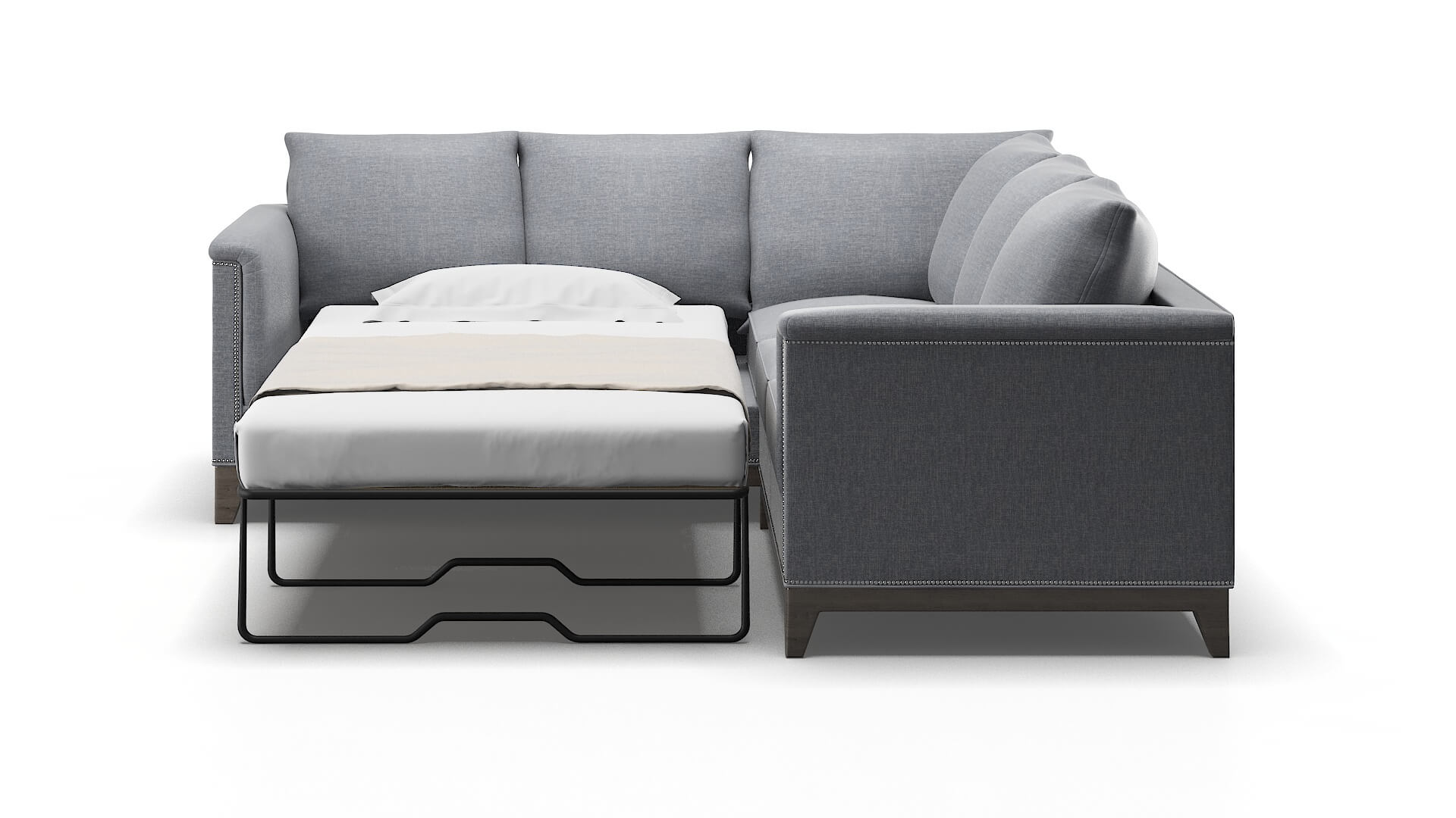 Sofia Lana Ash Sectional Sleeper Espresso legs 1