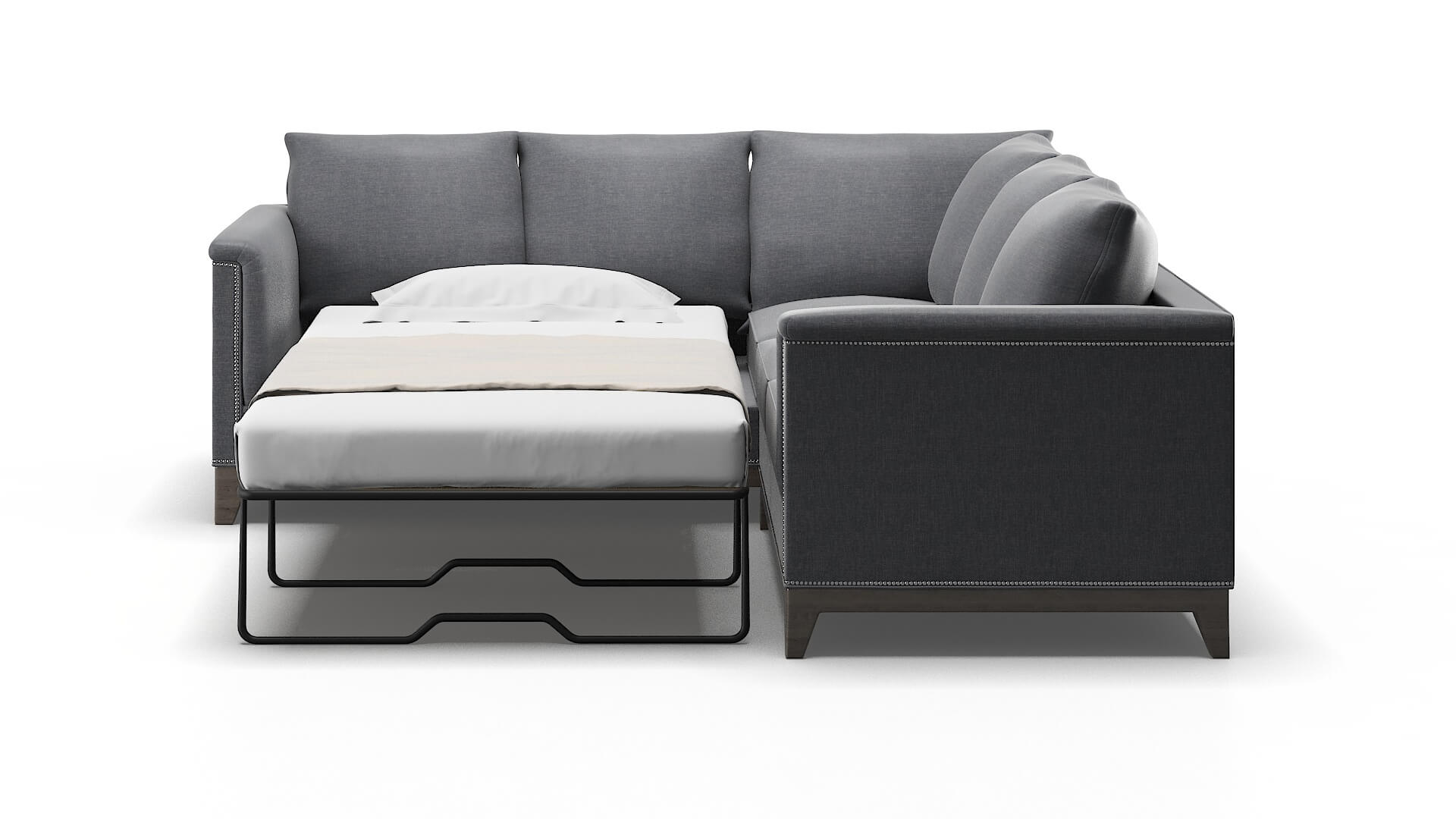 Sofia Lana Onyx Sectional Sleeper Espresso legs 1