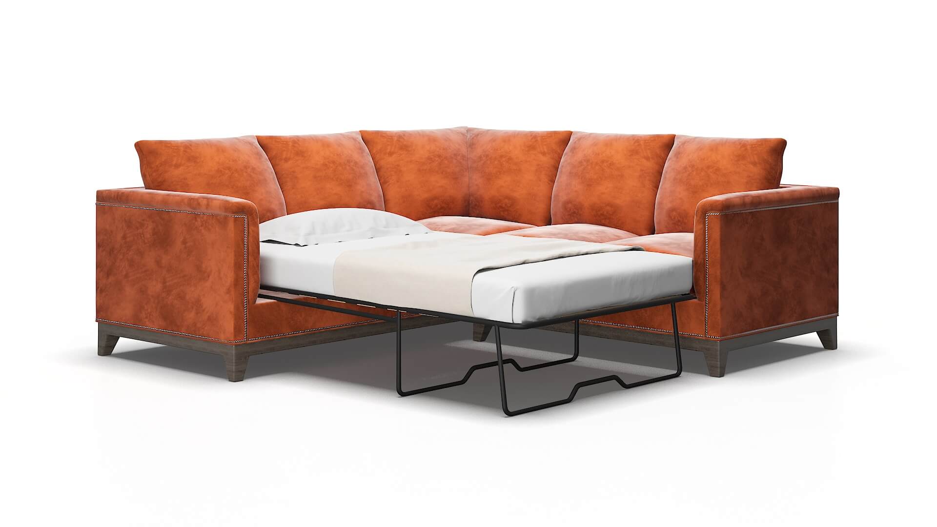 Sofia Loft copper Sectional sleeper Espresso Legs  2