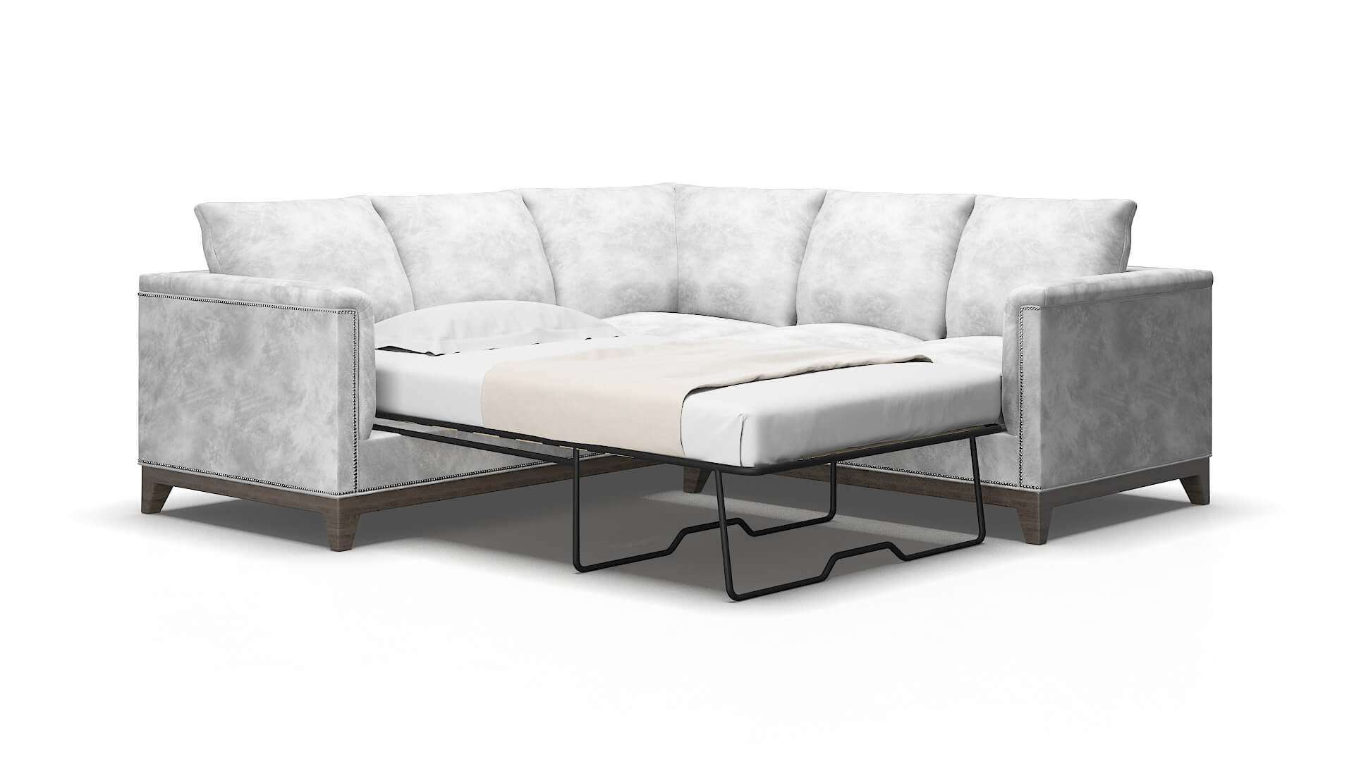 Sofia Loft snowfall Sectional sleeper Espresso Legs  2