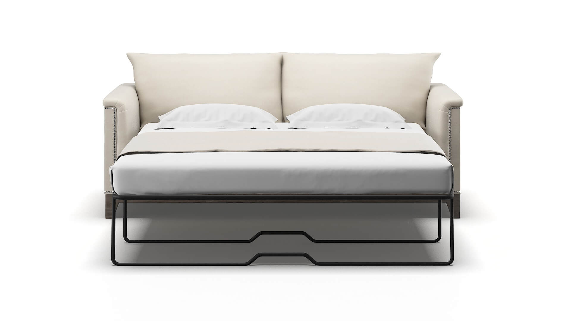 Sofia Malibu Linen Sofa Sleeper Espresso legs 1