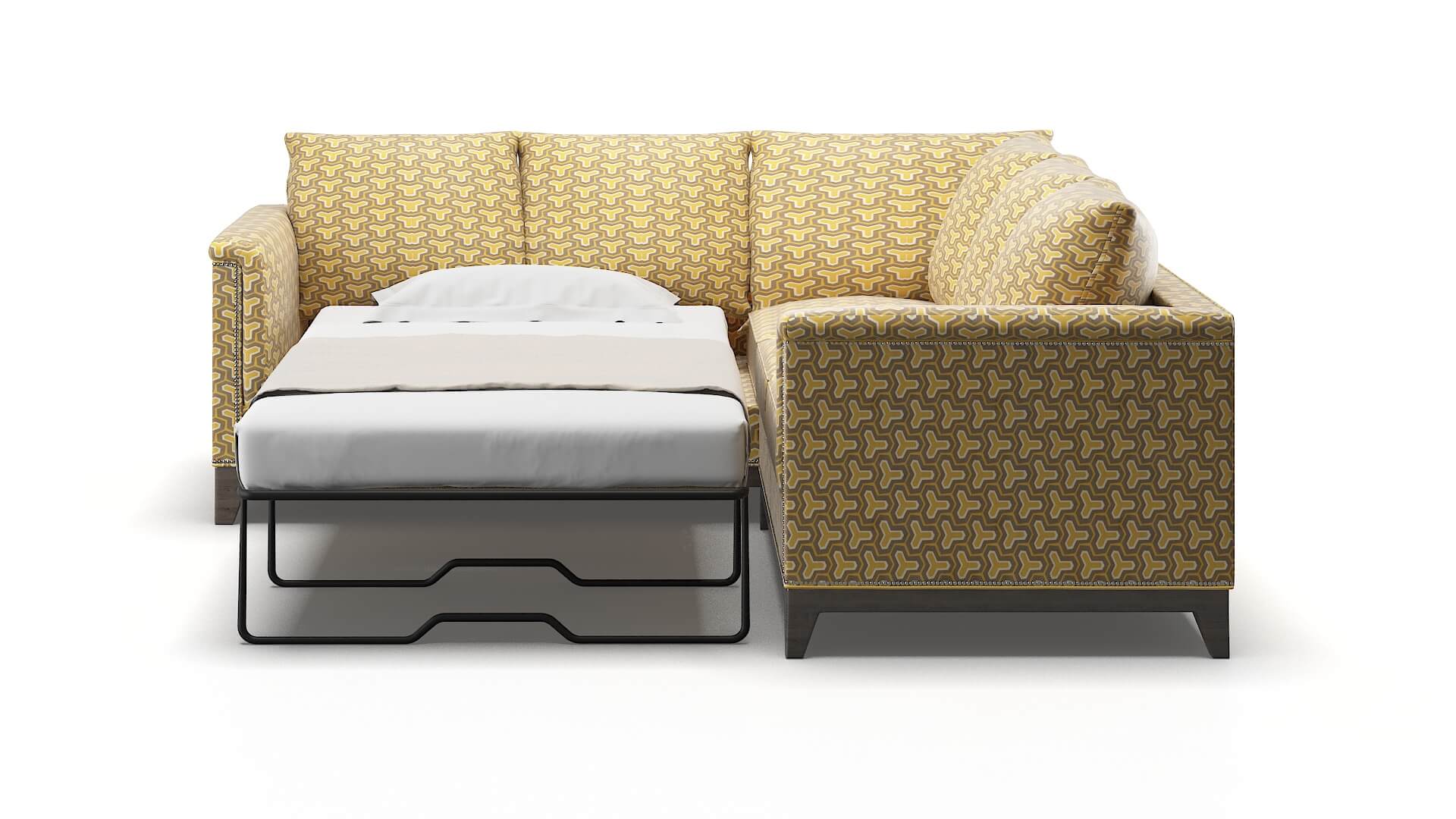 Sofia Merci Dijon Sectional Sleeper Espresso legs 1