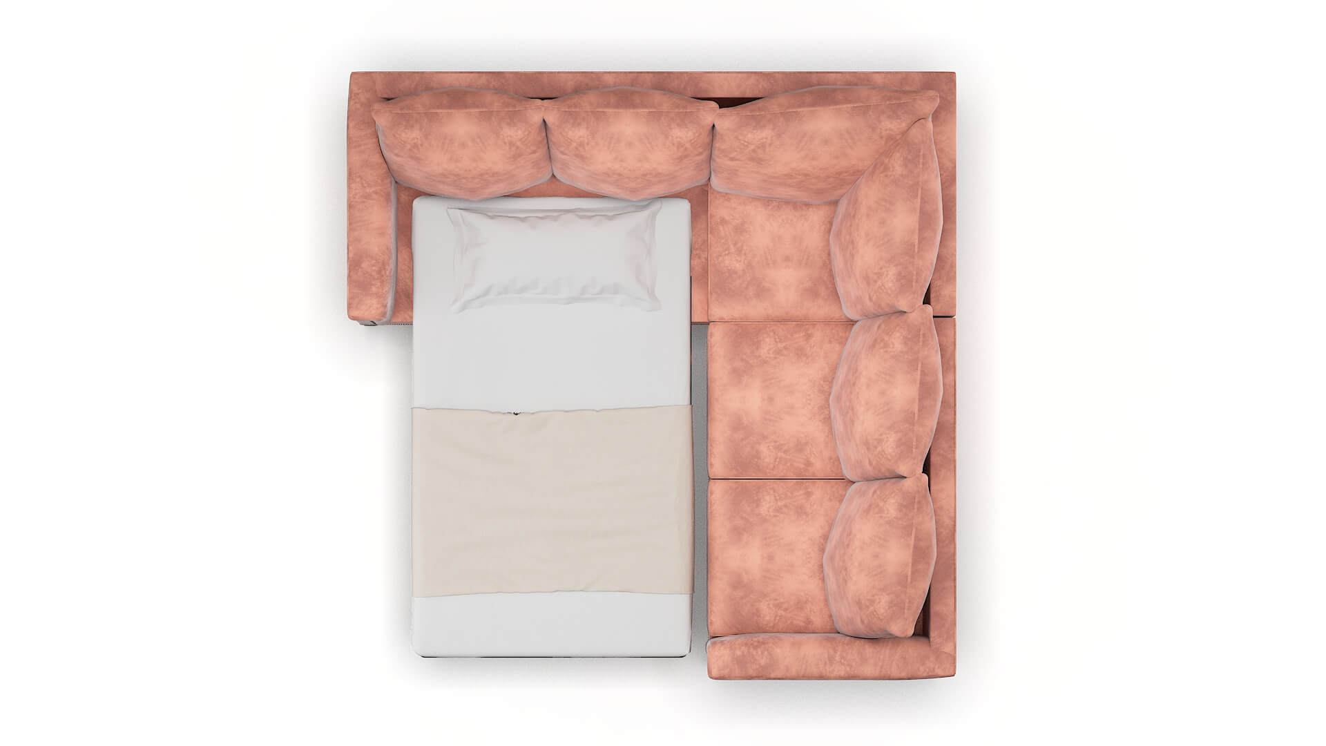 Sofia Naples Blush Sectional Sleeper Espresso legs 3