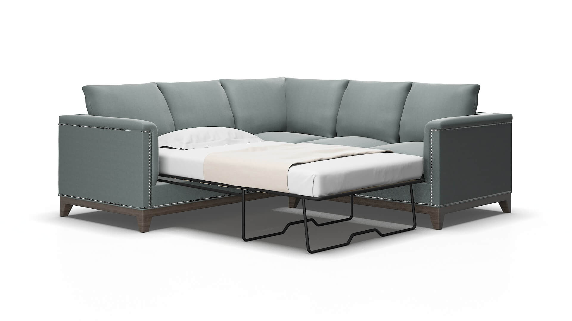 Sofia Oakley baltic Sectional sleeper Espresso Legs  2