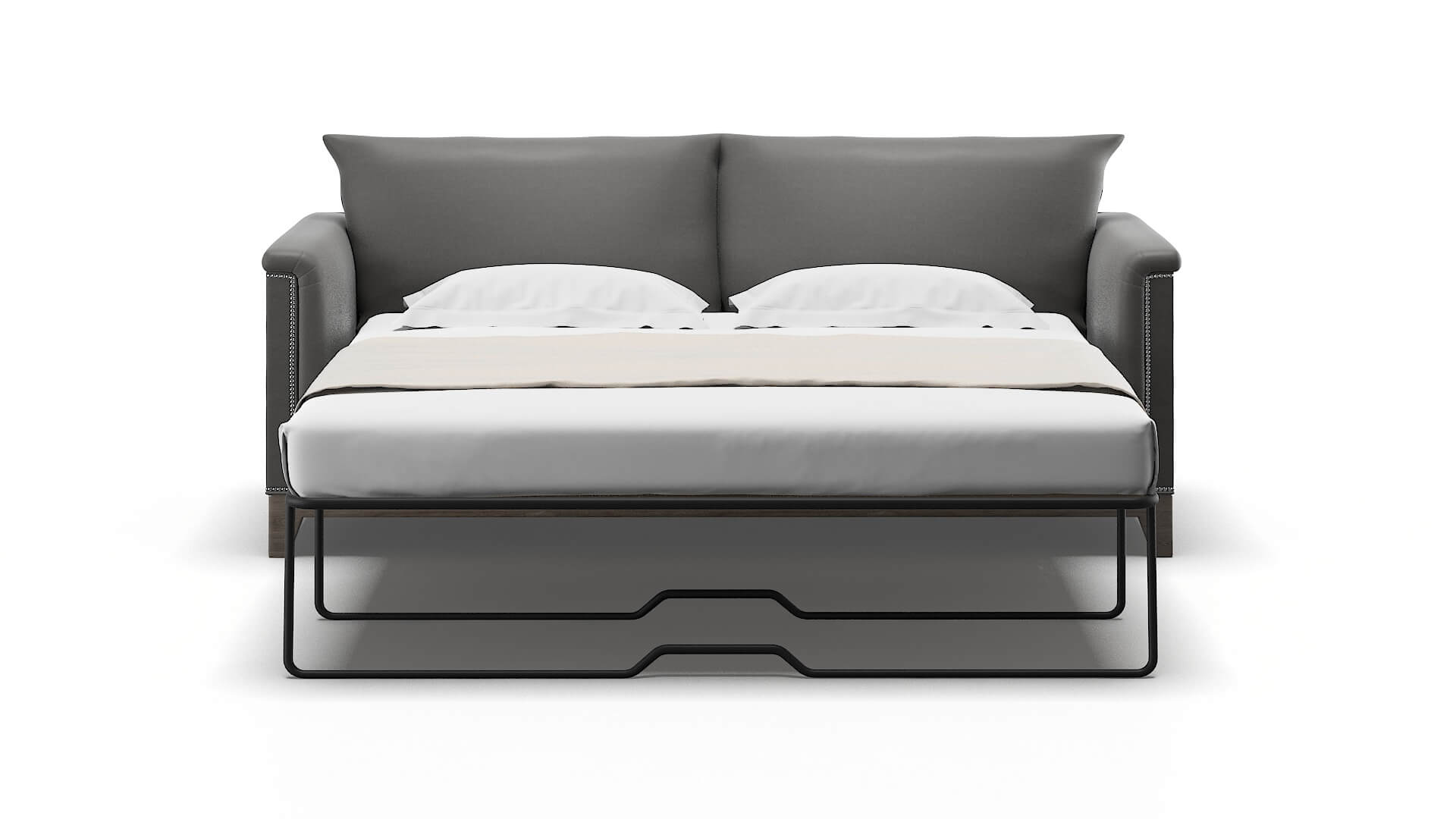 Sofia Oakley Charcoal Sofa Sleeper Espresso legs 1