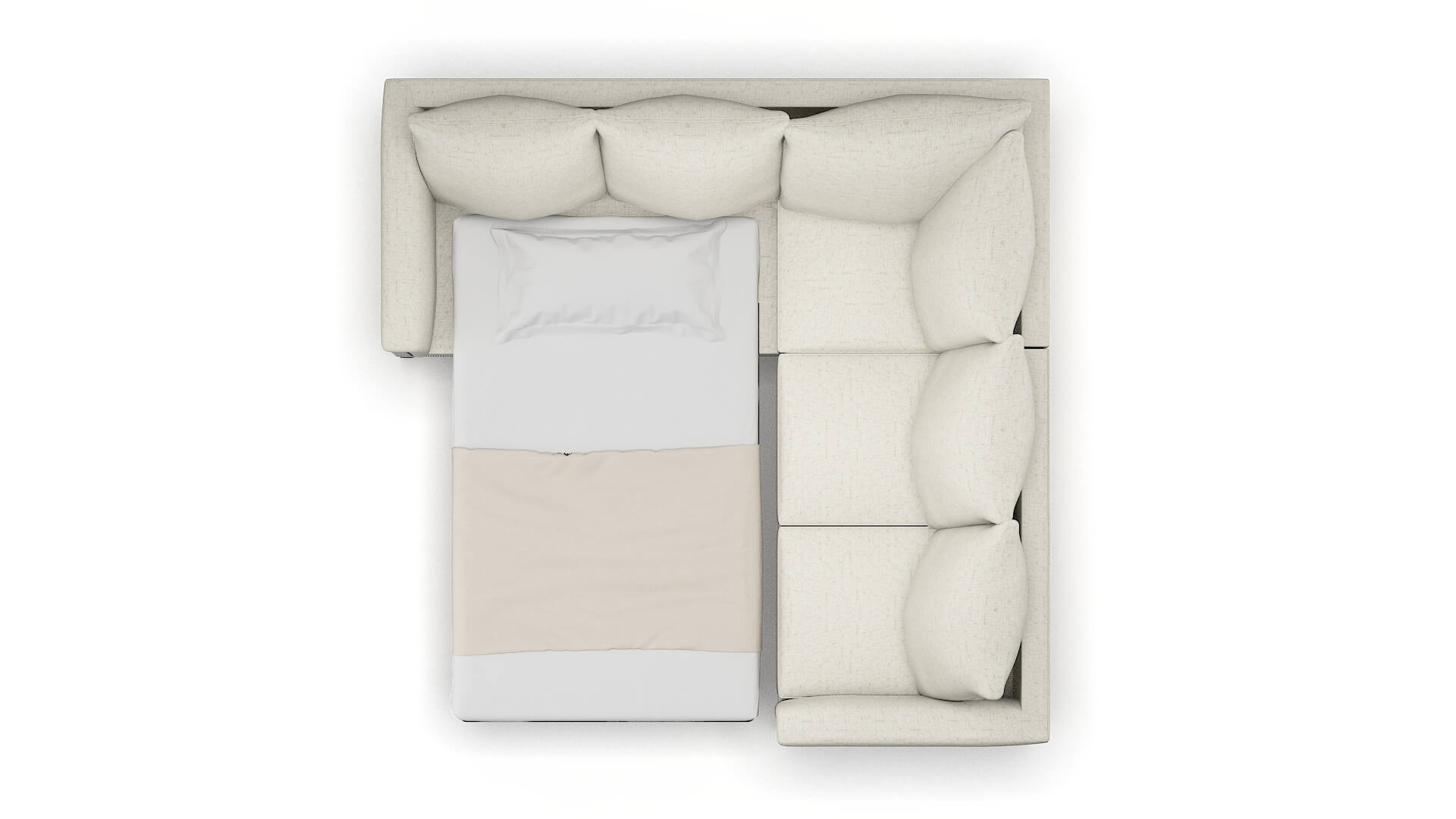 Sofia Oceanside Birch Sectional Sleeper Espresso legs 3