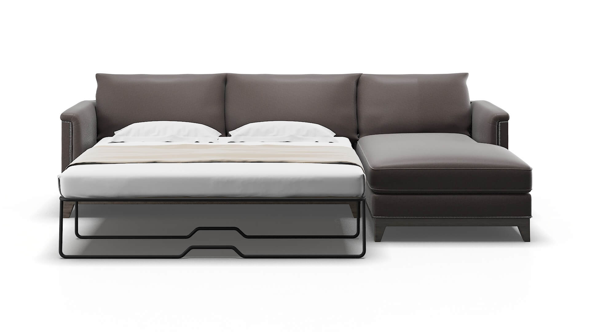 Sofia Oscar Chocolate Panel Sleeper Espresso legs 1