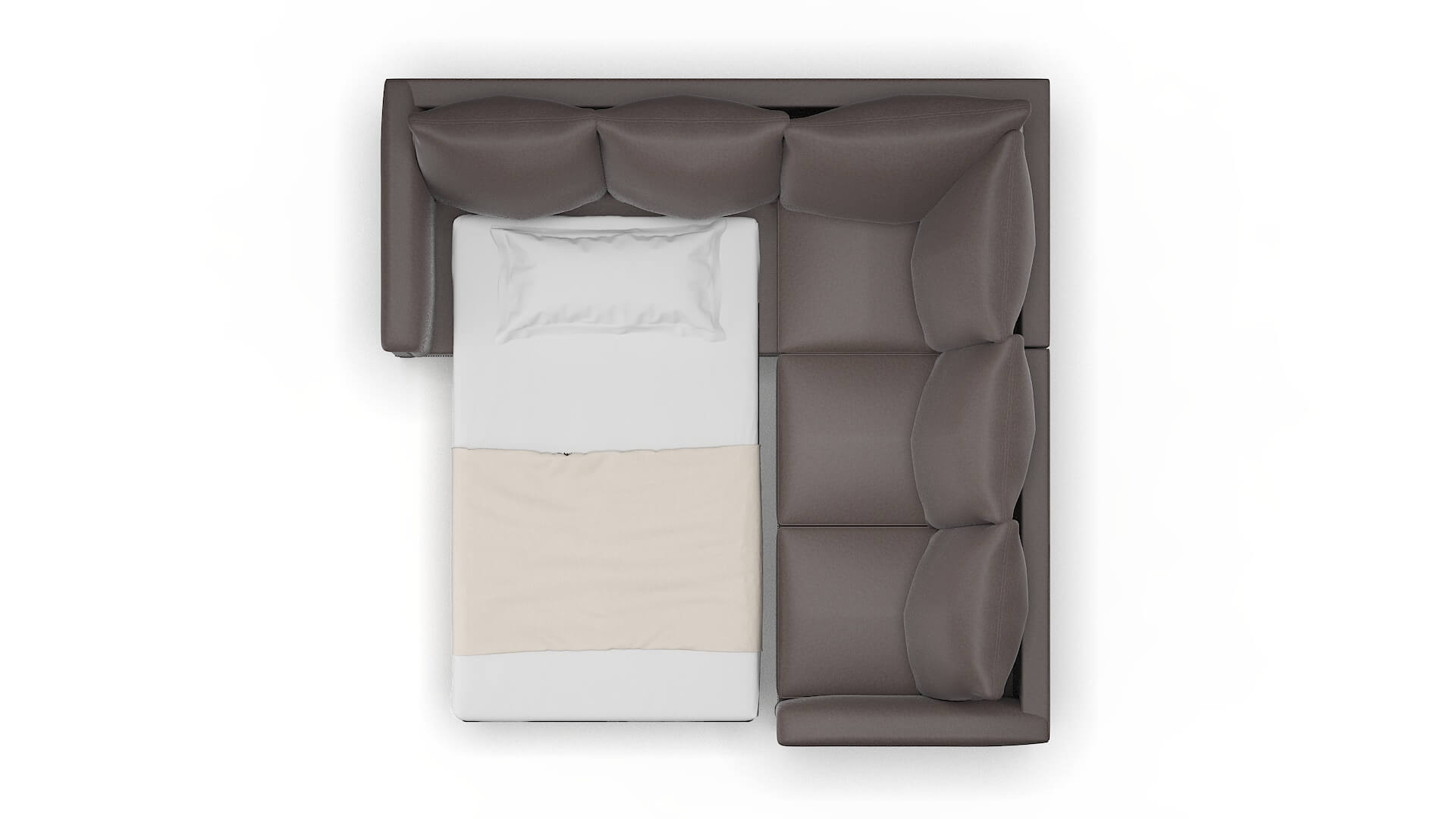 Sofia Oscar Chocolate Sectional Sleeper Espresso legs 3