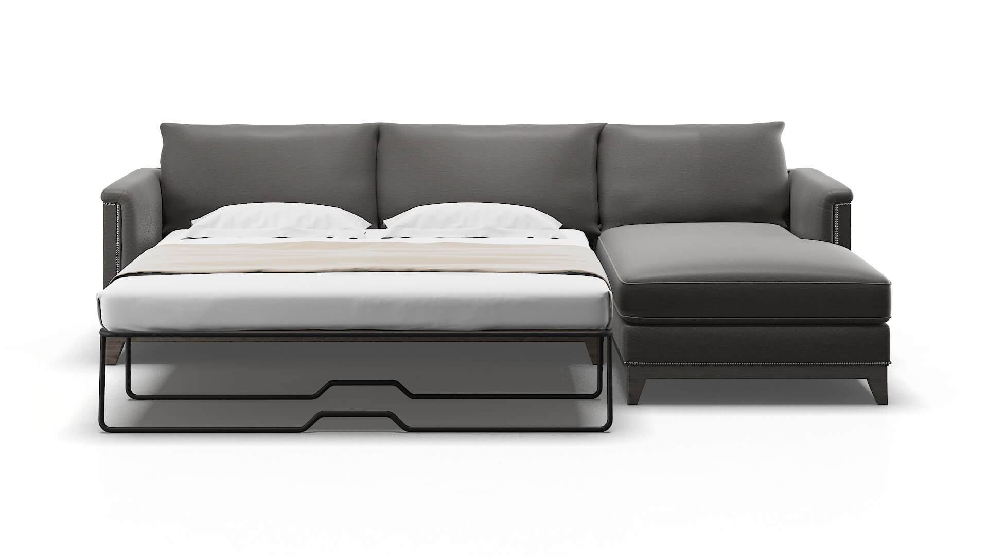 Sofia Oscar Grey Panel Sleeper Espresso legs 1