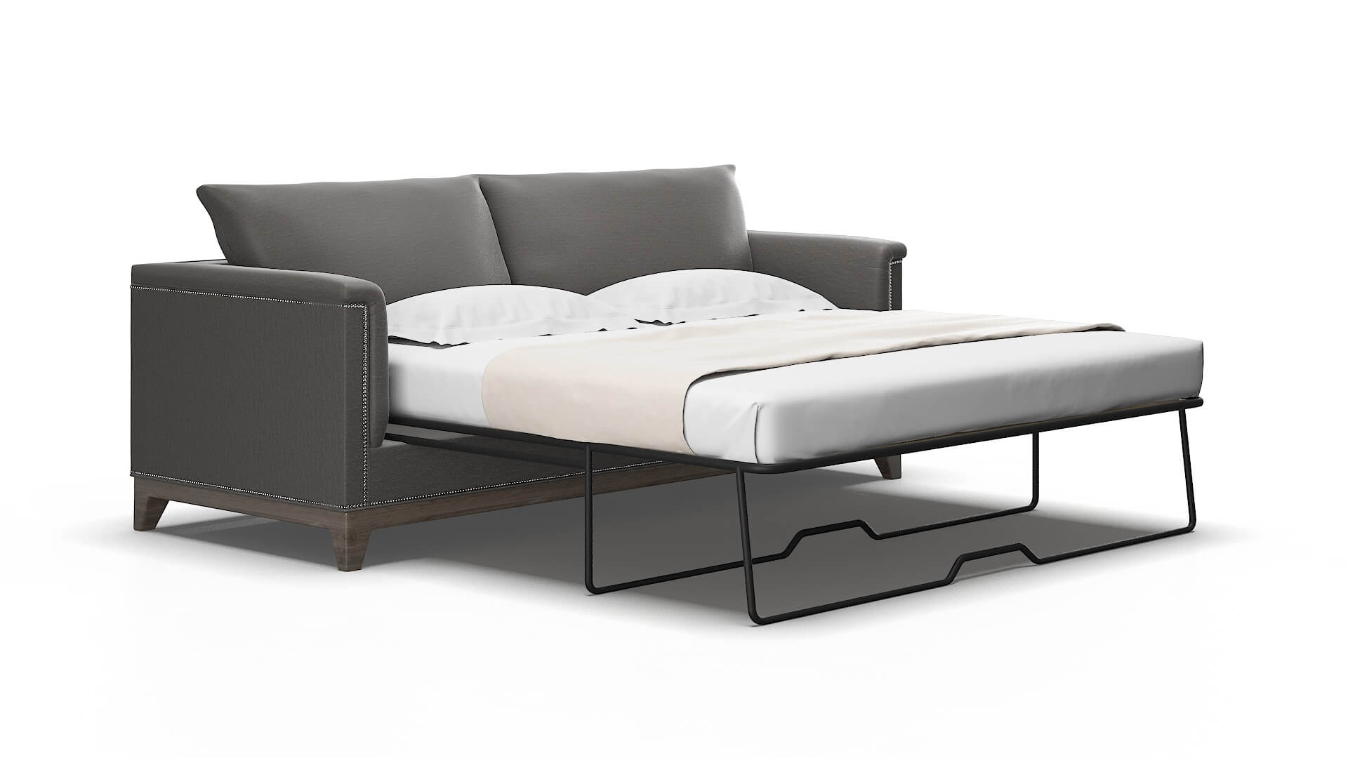 Sofia Oscar Grey Sofa Sleeper Espresso legs 2