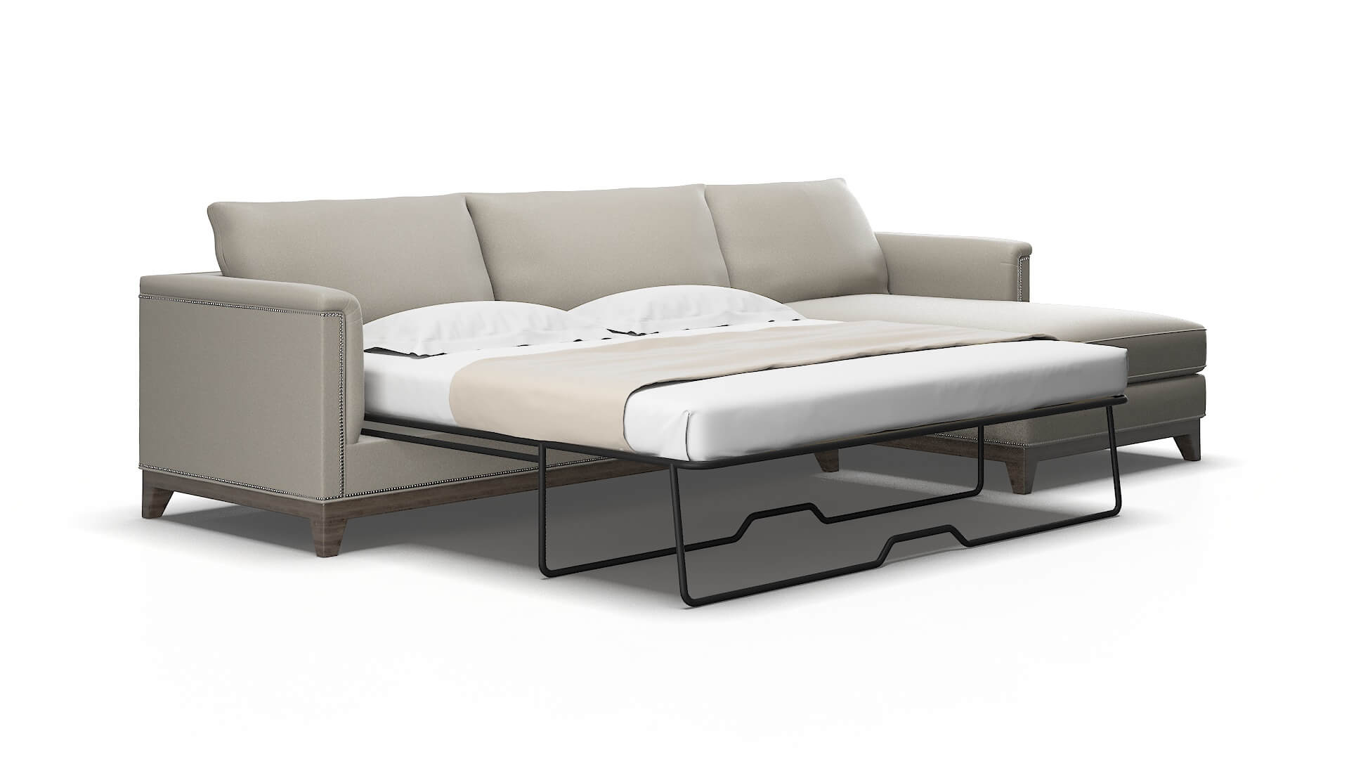 Sofia Oscar silver Panel sleeper Espresso Legs  2