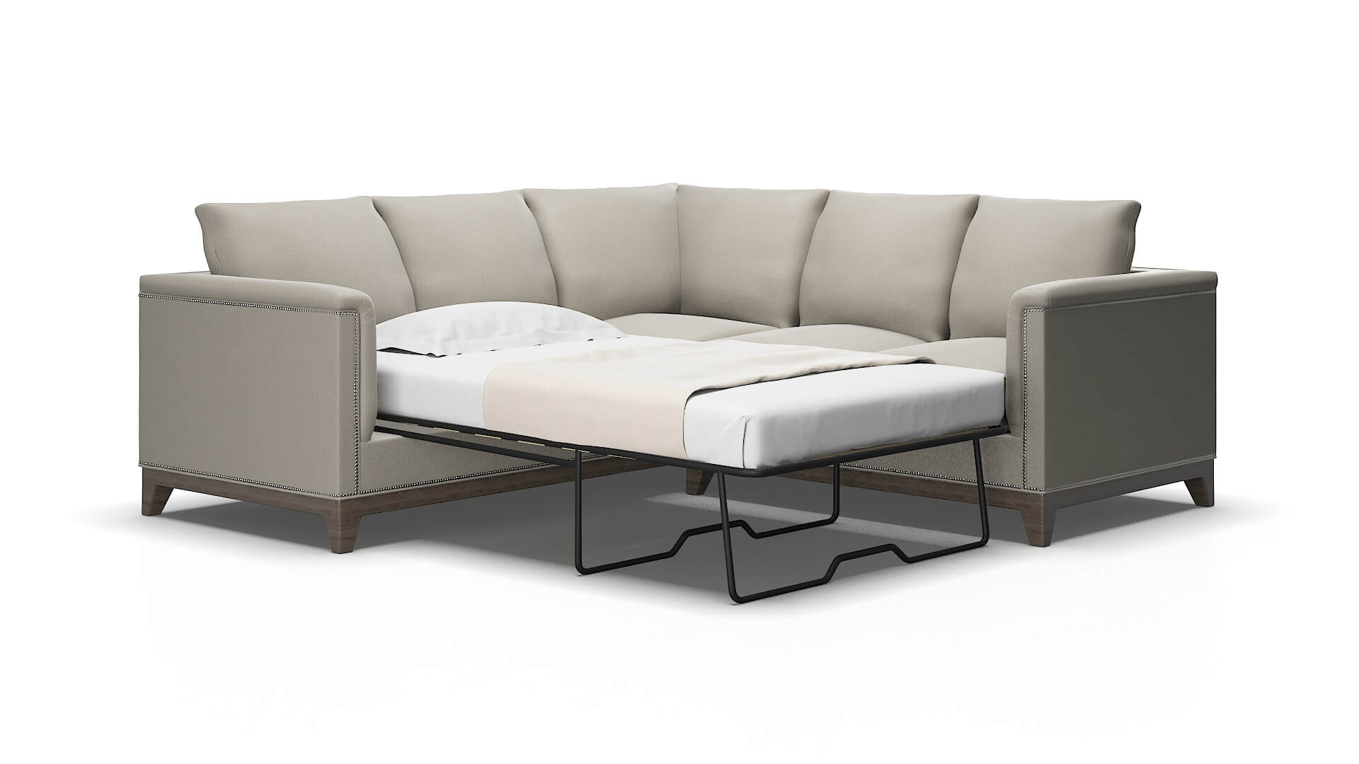 Sofia Oscar silver Sectional sleeper Espresso Legs  2