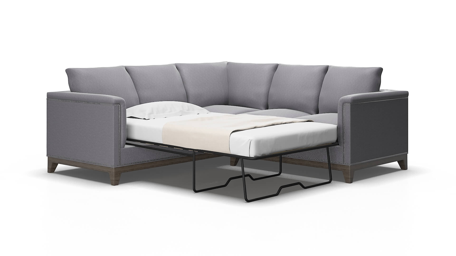 Sofia Parker ash Sectional sleeper Espresso Legs  2