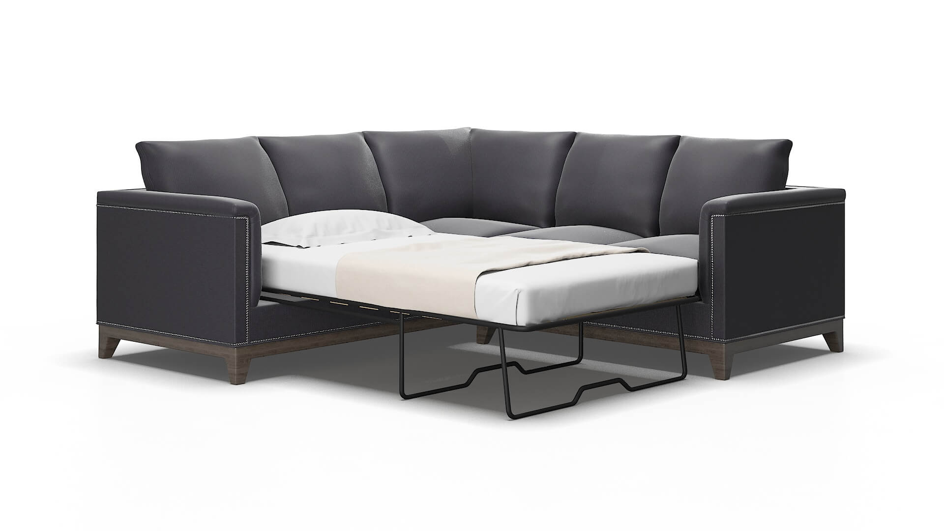 Sofia Parker charcoal Sectional sleeper Espresso Legs  2