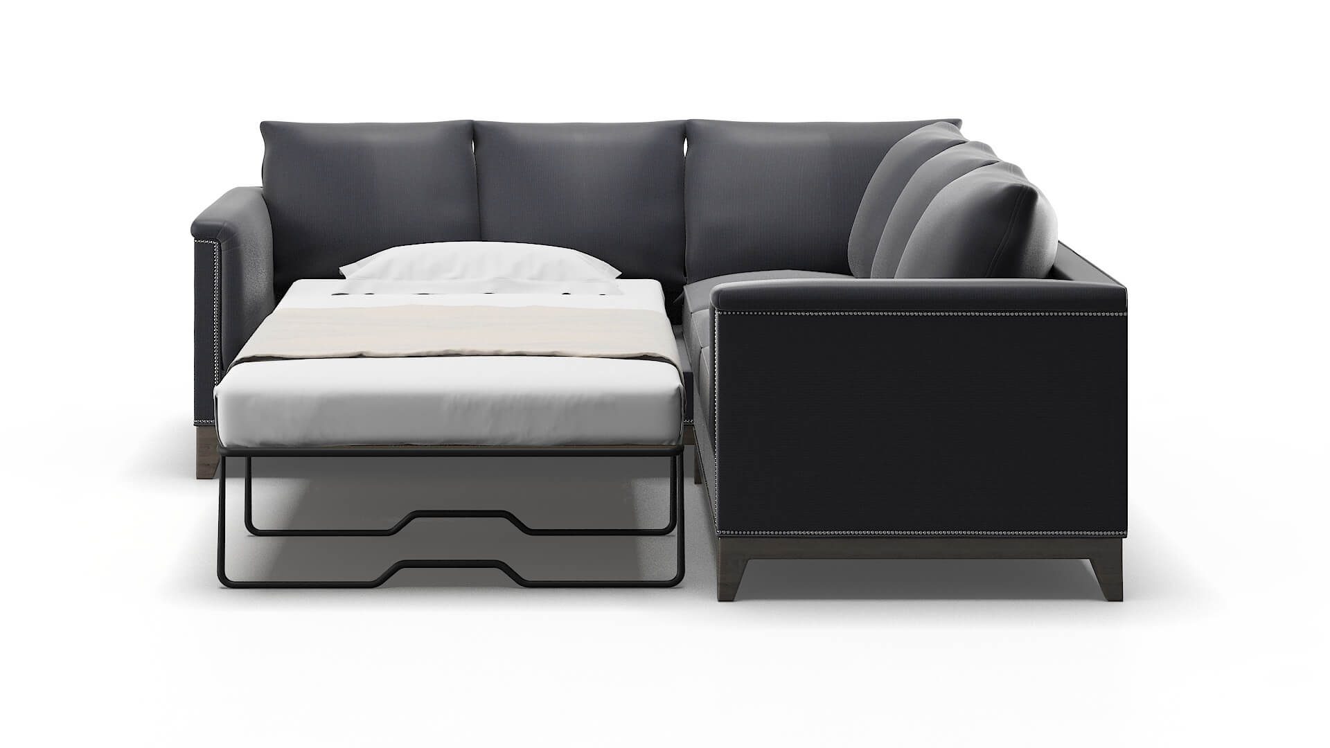 Sofia Parker Midnight Sectional Sleeper Espresso legs 1
