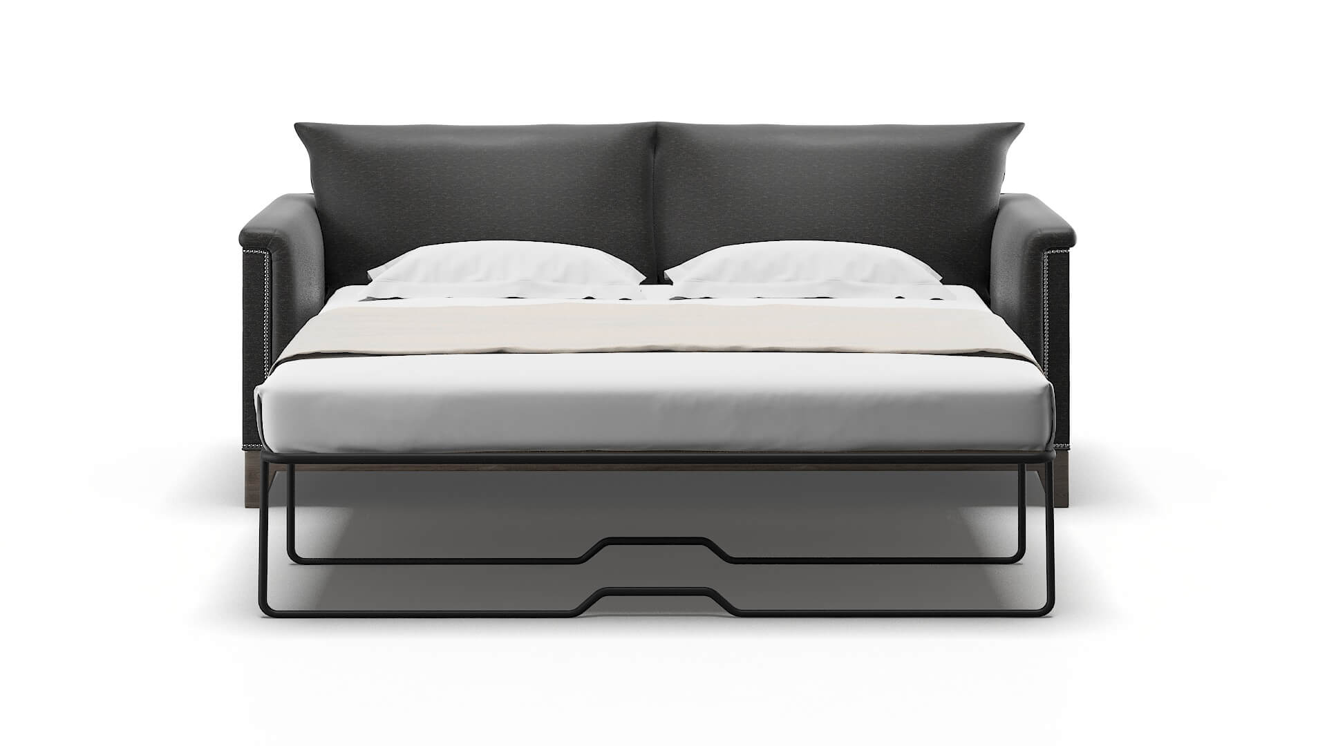 Sofia Phoenix Charcoal Sofa Sleeper Espresso legs 1