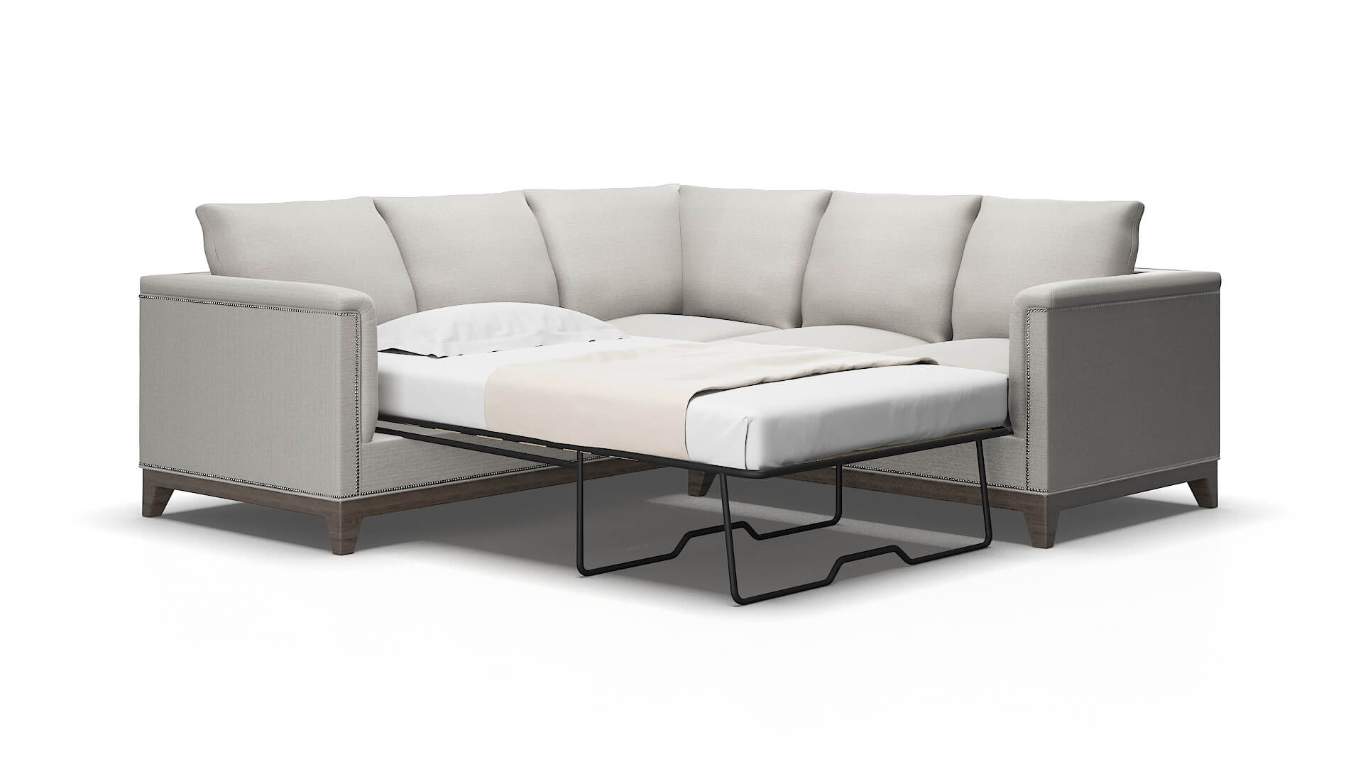 Sofia Phoenix silver Sectional sleeper Espresso Legs  2