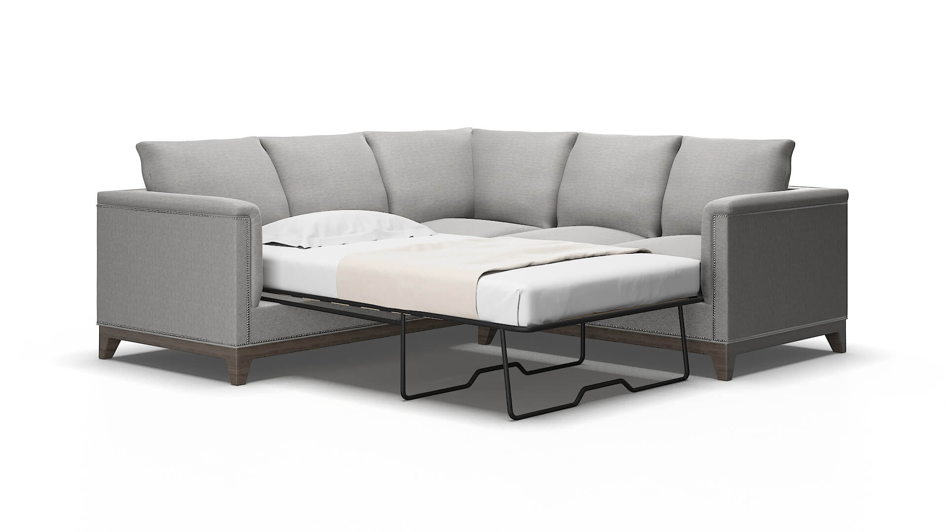 Sofia Phoenix smoke Sectional sleeper Espresso Legs  2
