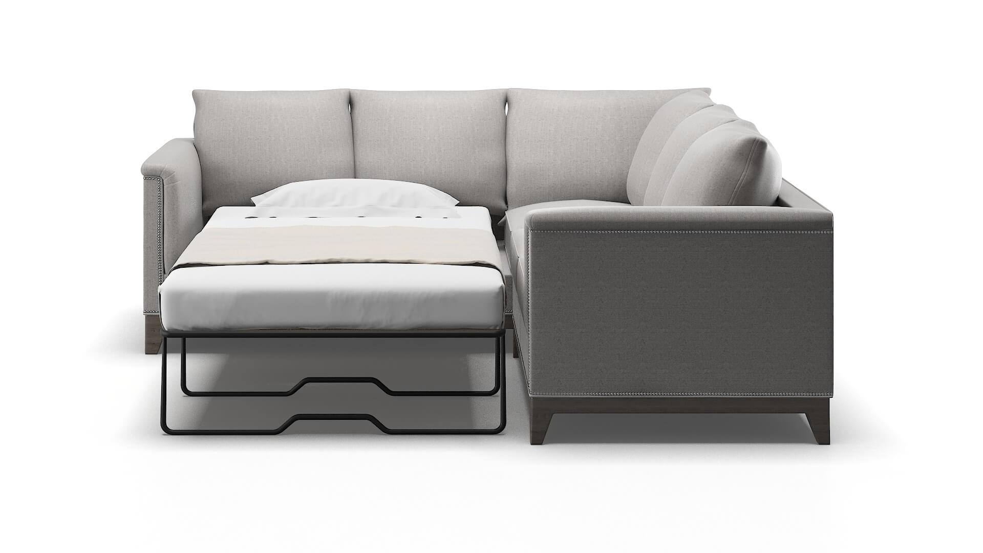 Sofia Prime Ash Sectional Sleeper Espresso legs 1