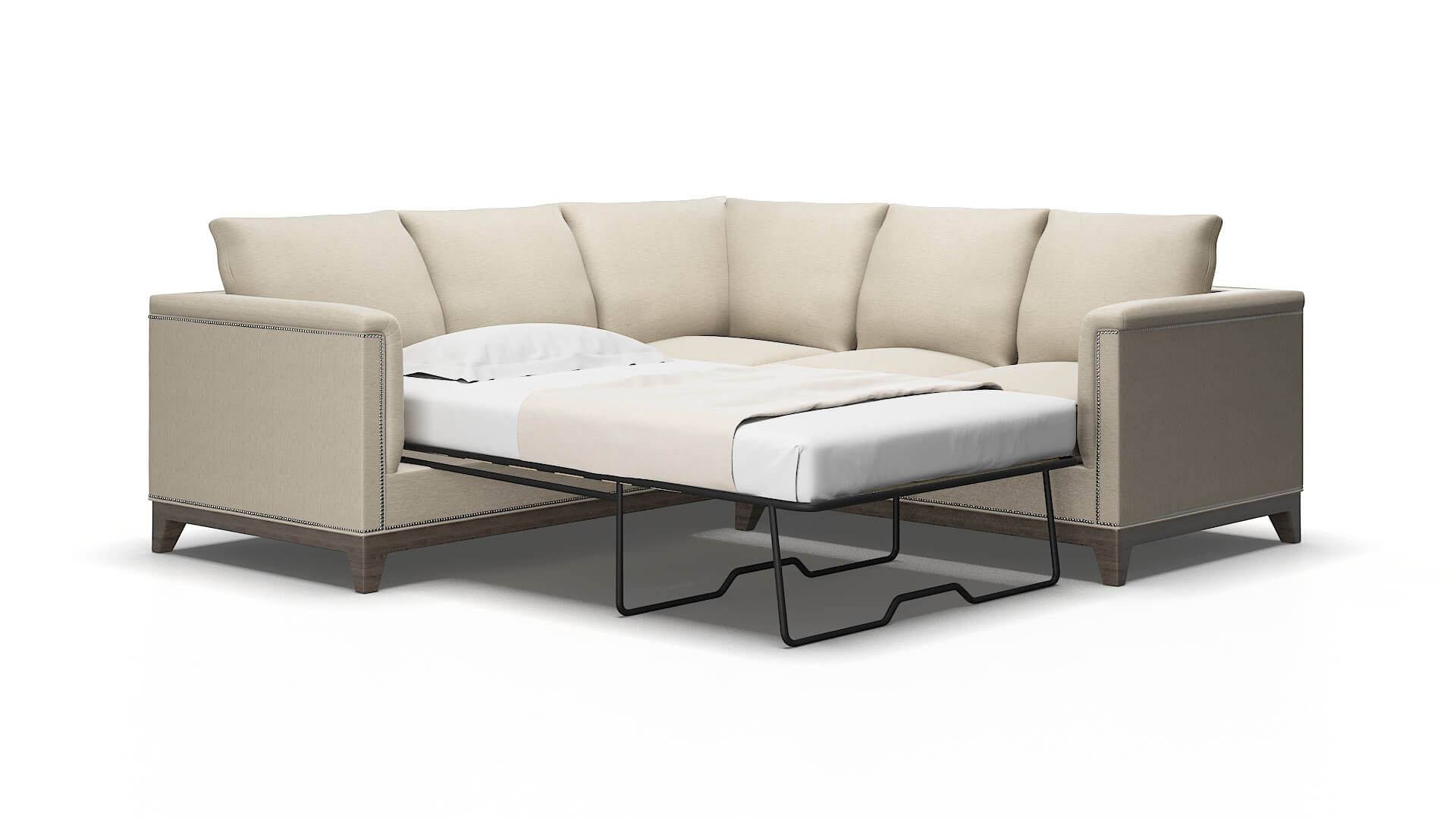 Sofia Rocket dove Sectional sleeper Espresso Legs  2