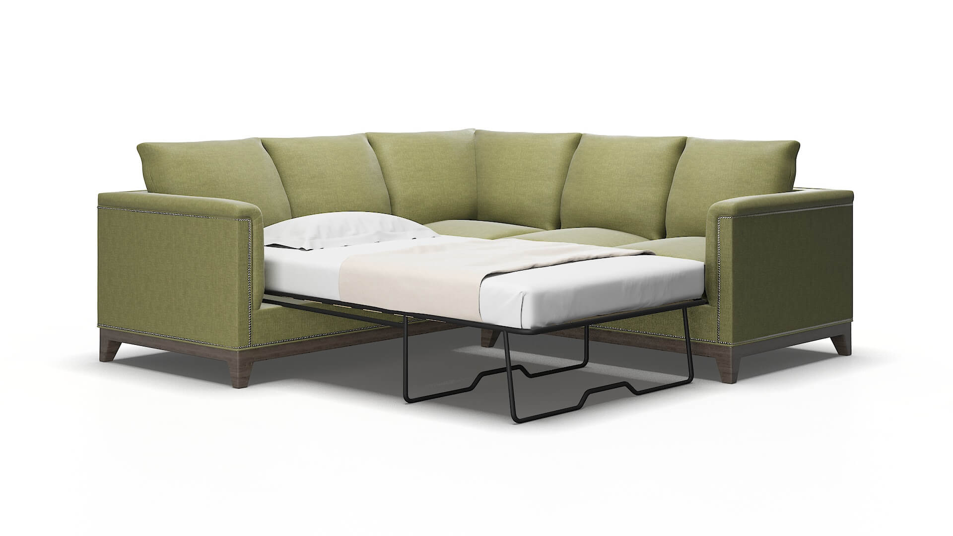 Sofia Rocket Evergreen Sectional Sleeper Espresso legs 2