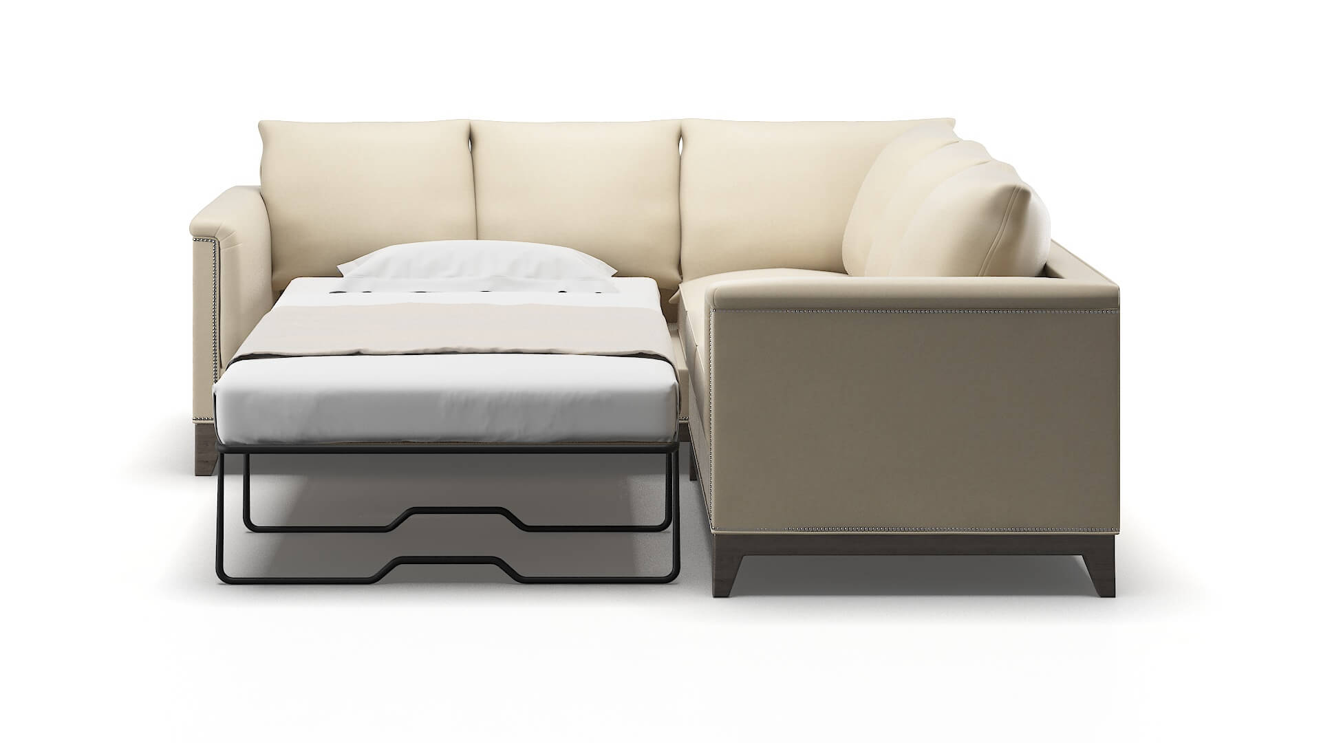 Sofia Rocket Sand Sectional Sleeper Espresso legs 1