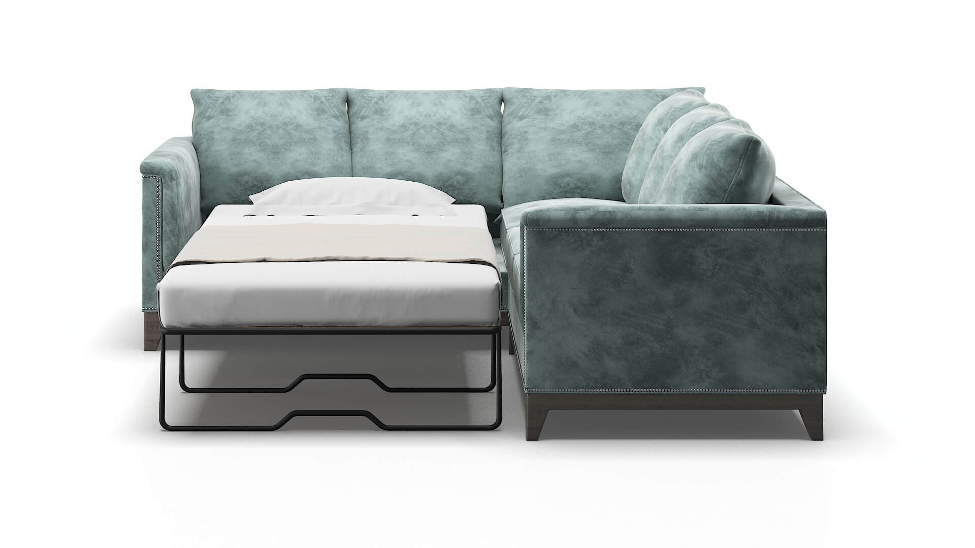 Sofia Royale Cloud Sectional Sleeper Espresso legs 1