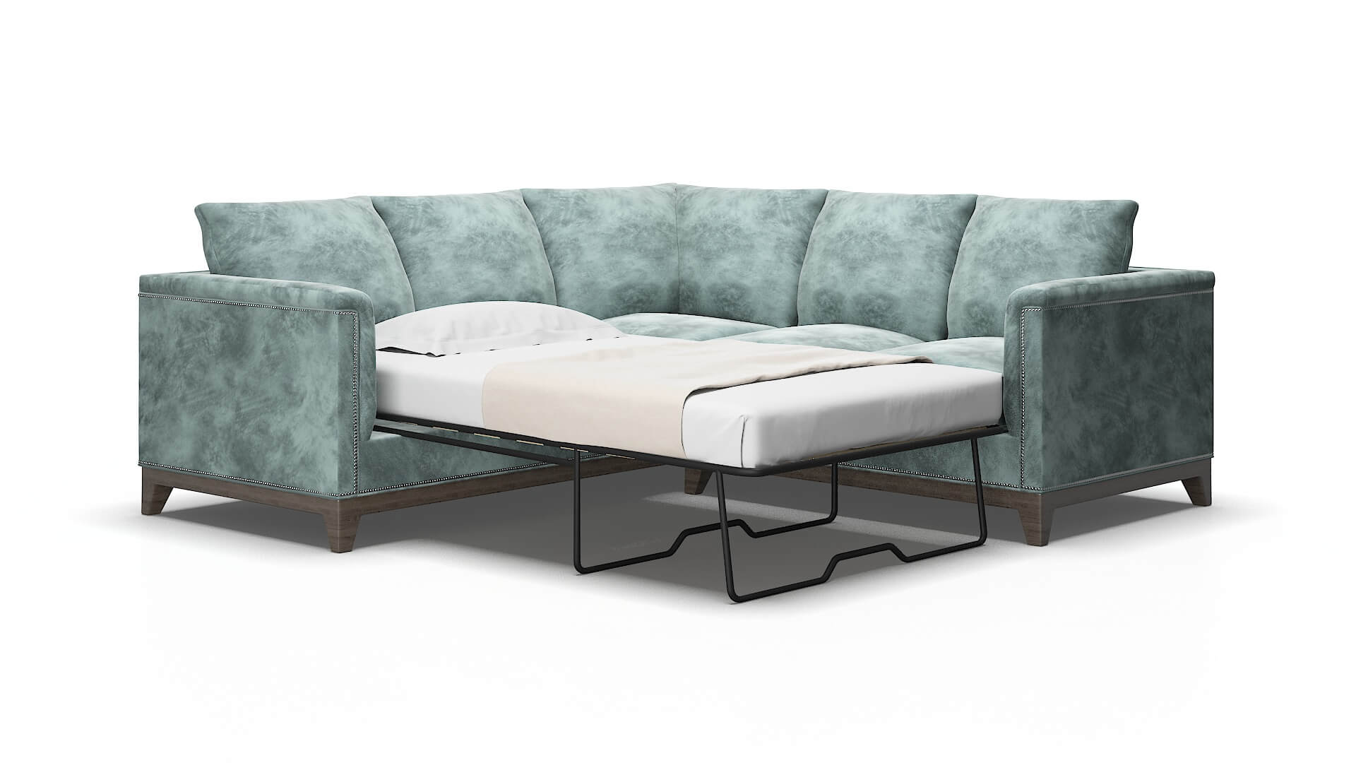Sofia Royale cloud Sectional sleeper Espresso Legs  2