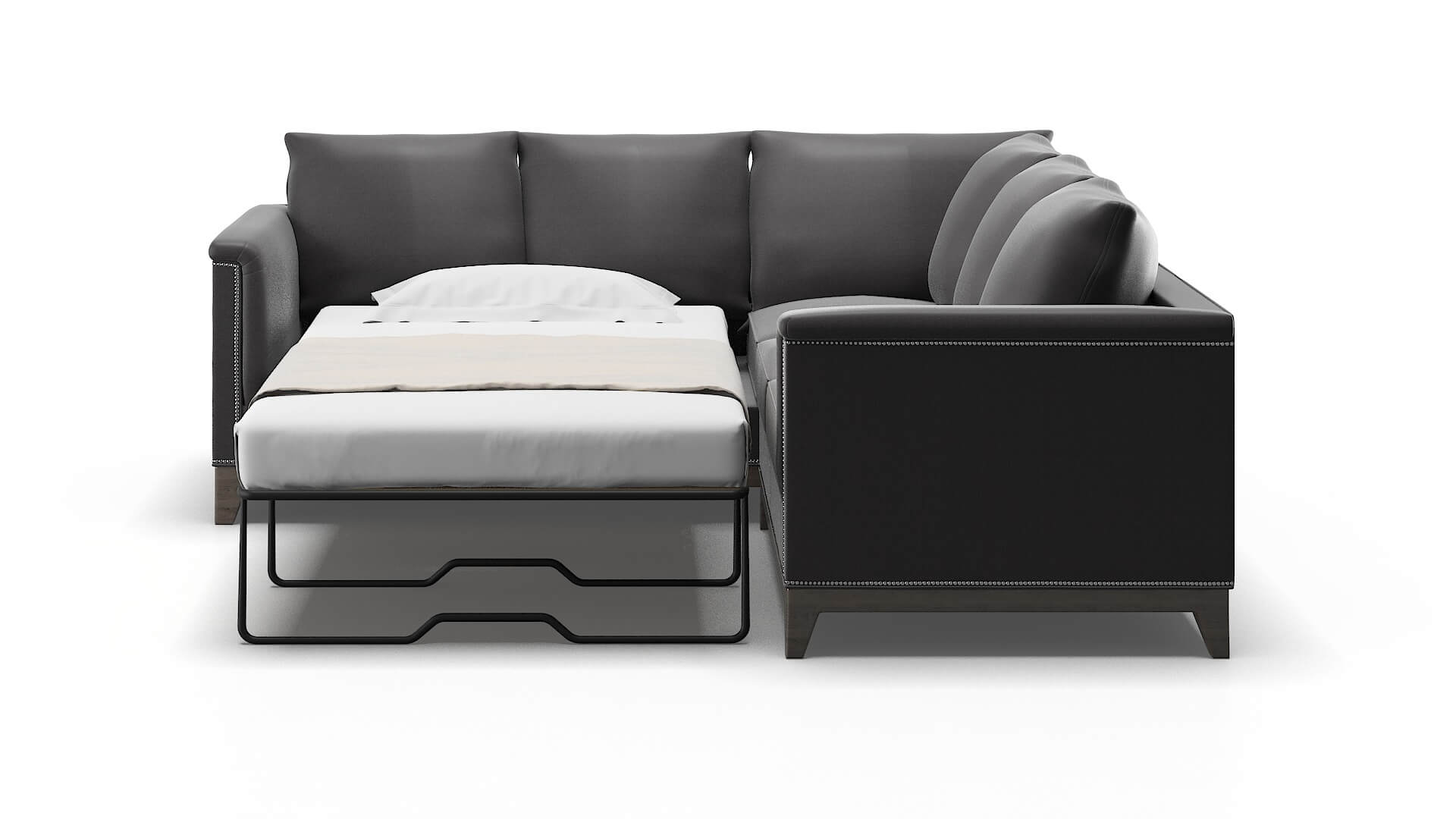 Sofia Royale Eclipse Sectional Sleeper Espresso legs 1