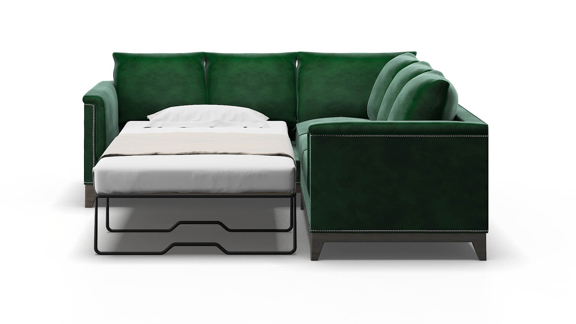 Sofia Royale Evergreen Sectional Sleeper Espresso legs 1