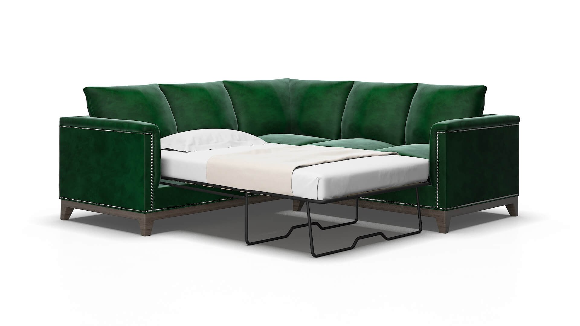 Sofia Royale evergreen Sectional sleeper Espresso Legs  2
