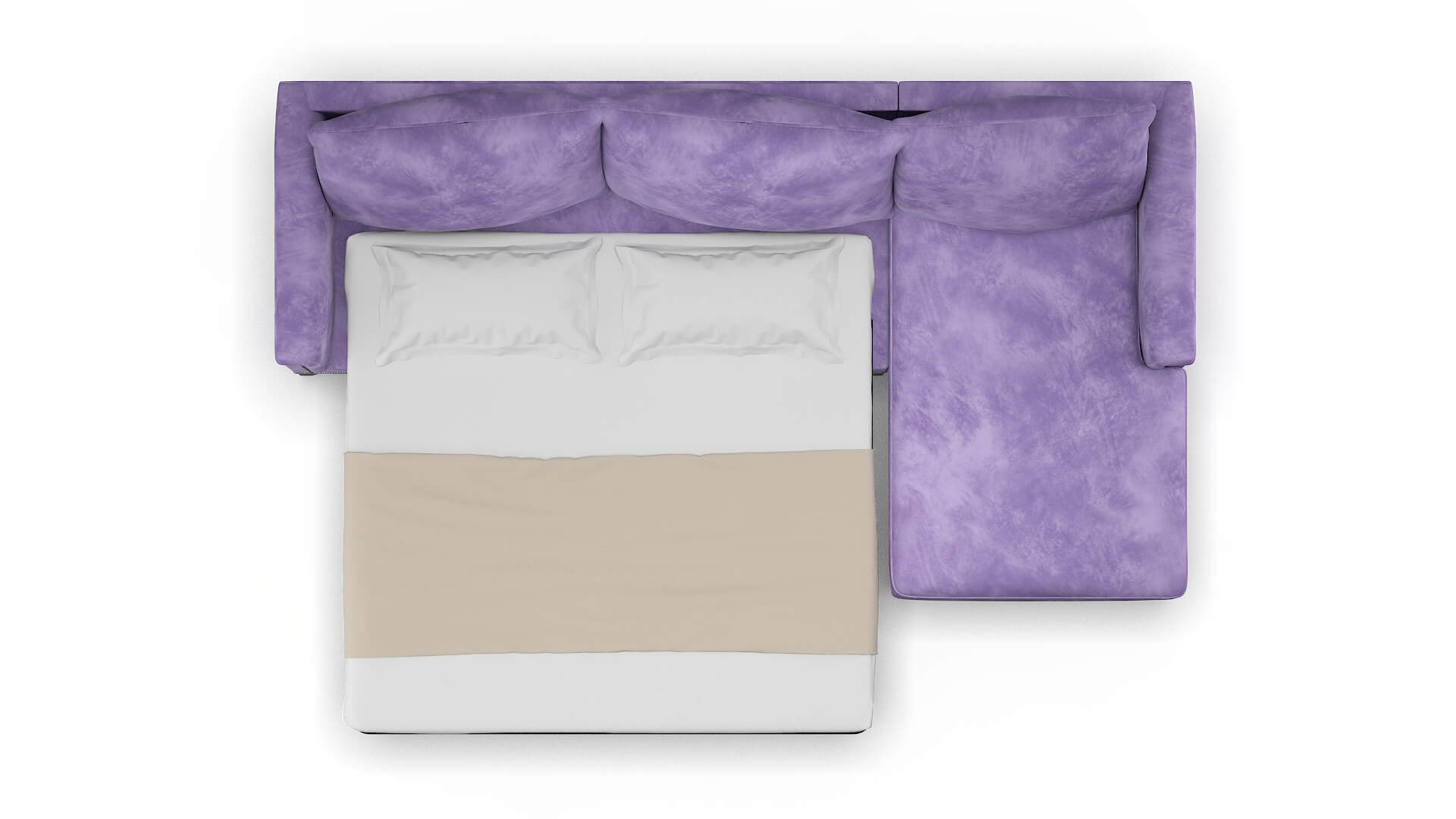 Sofia Royale Lavender Panel Sleeper Espresso legs 3