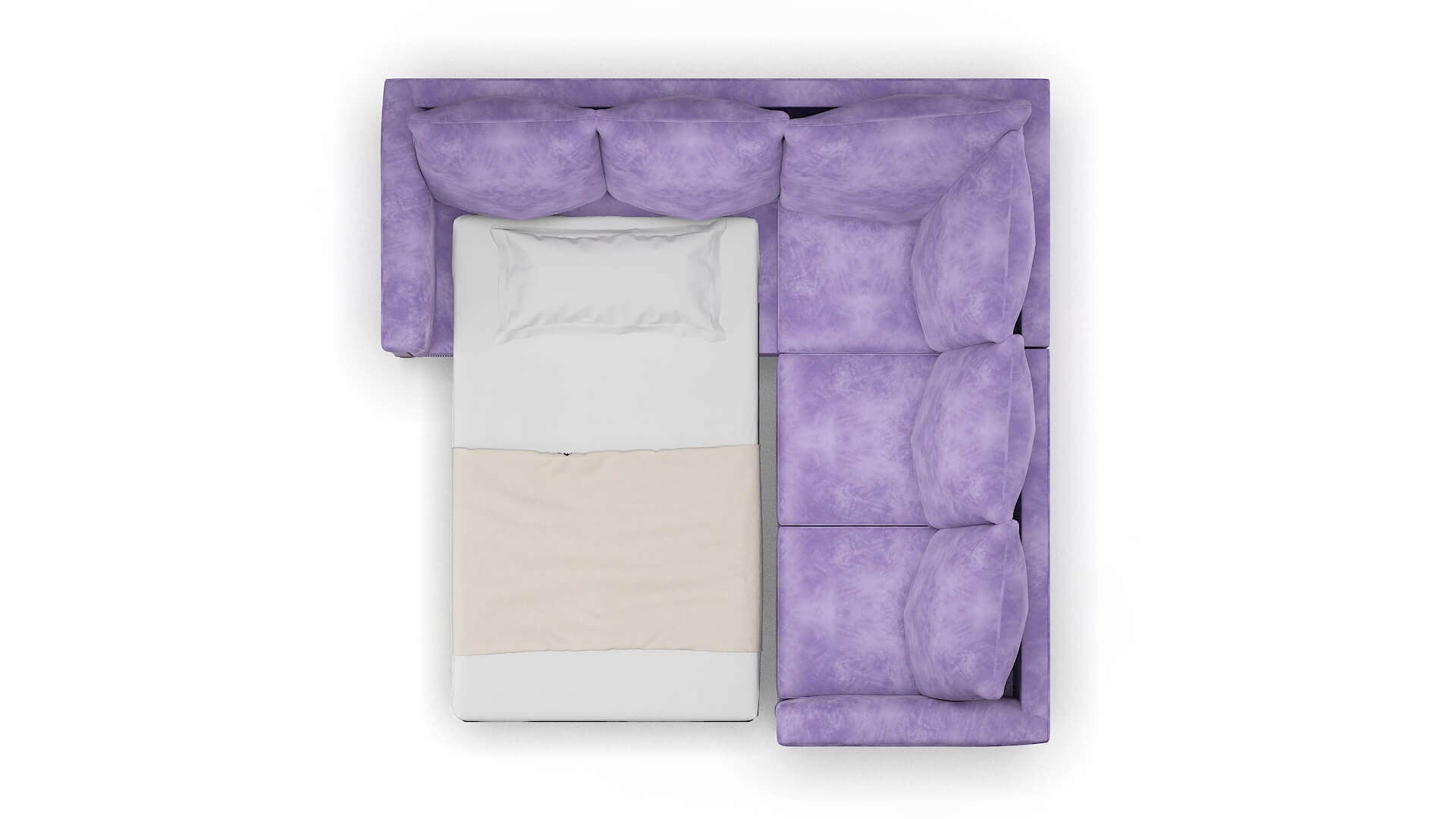 Sofia Royale Lavender Sectional Sleeper Espresso legs 3