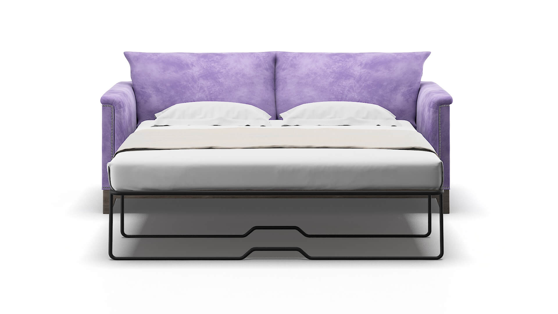 Sofia Royale Lavender Sofa Sleeper Espresso legs 1
