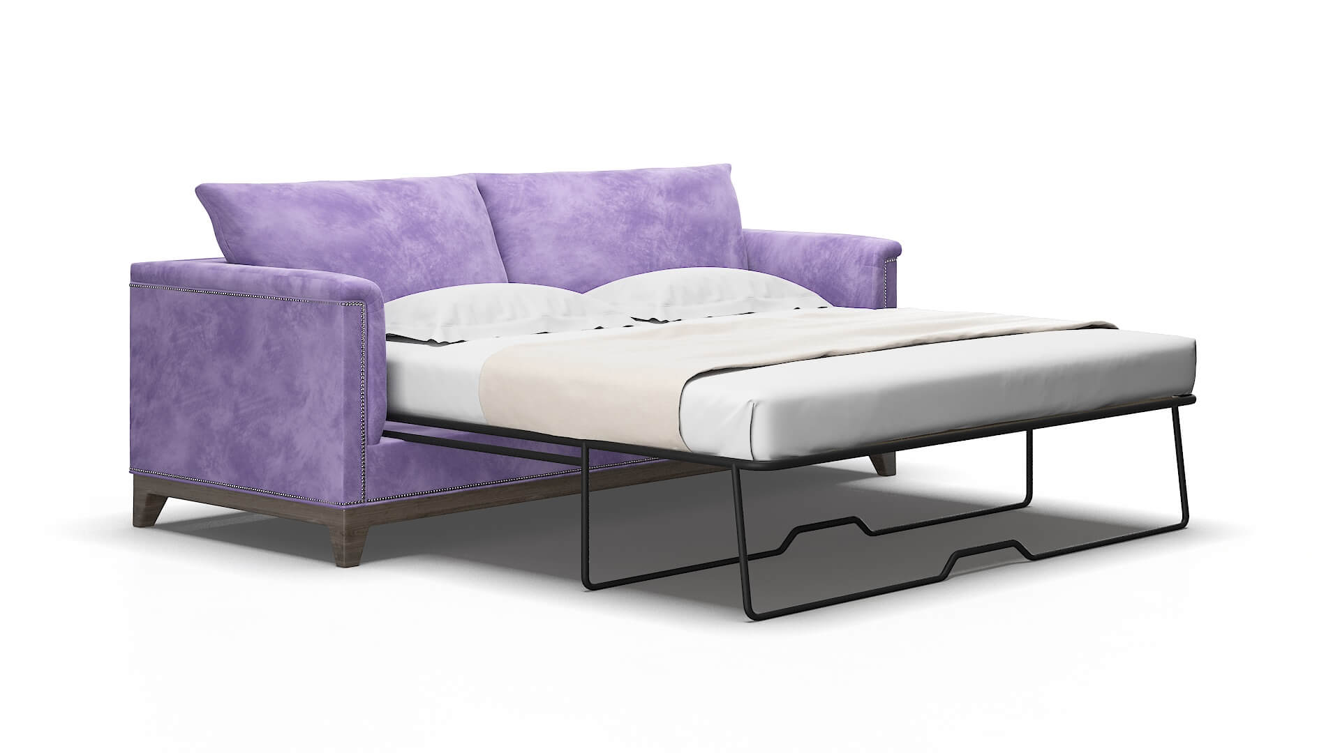 Sofia Royale Lavender Sofa Sleeper Espresso legs 2