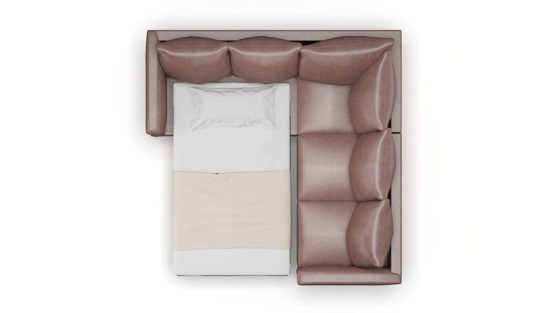 Sofia Royale Mocha Sectional Sleeper Espresso legs 3