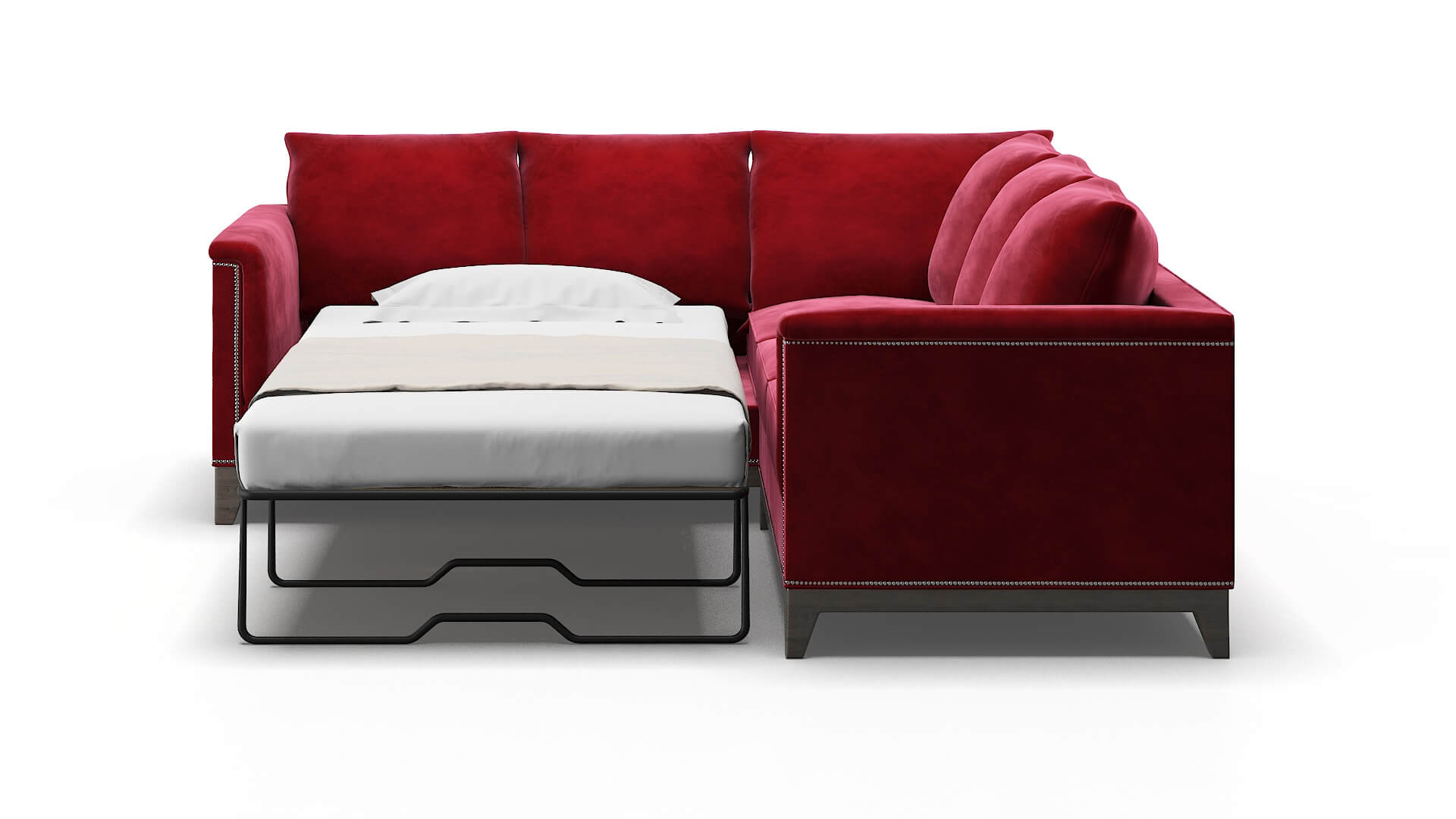 Sofia Royale Ruby Sectional Sleeper Espresso legs 1
