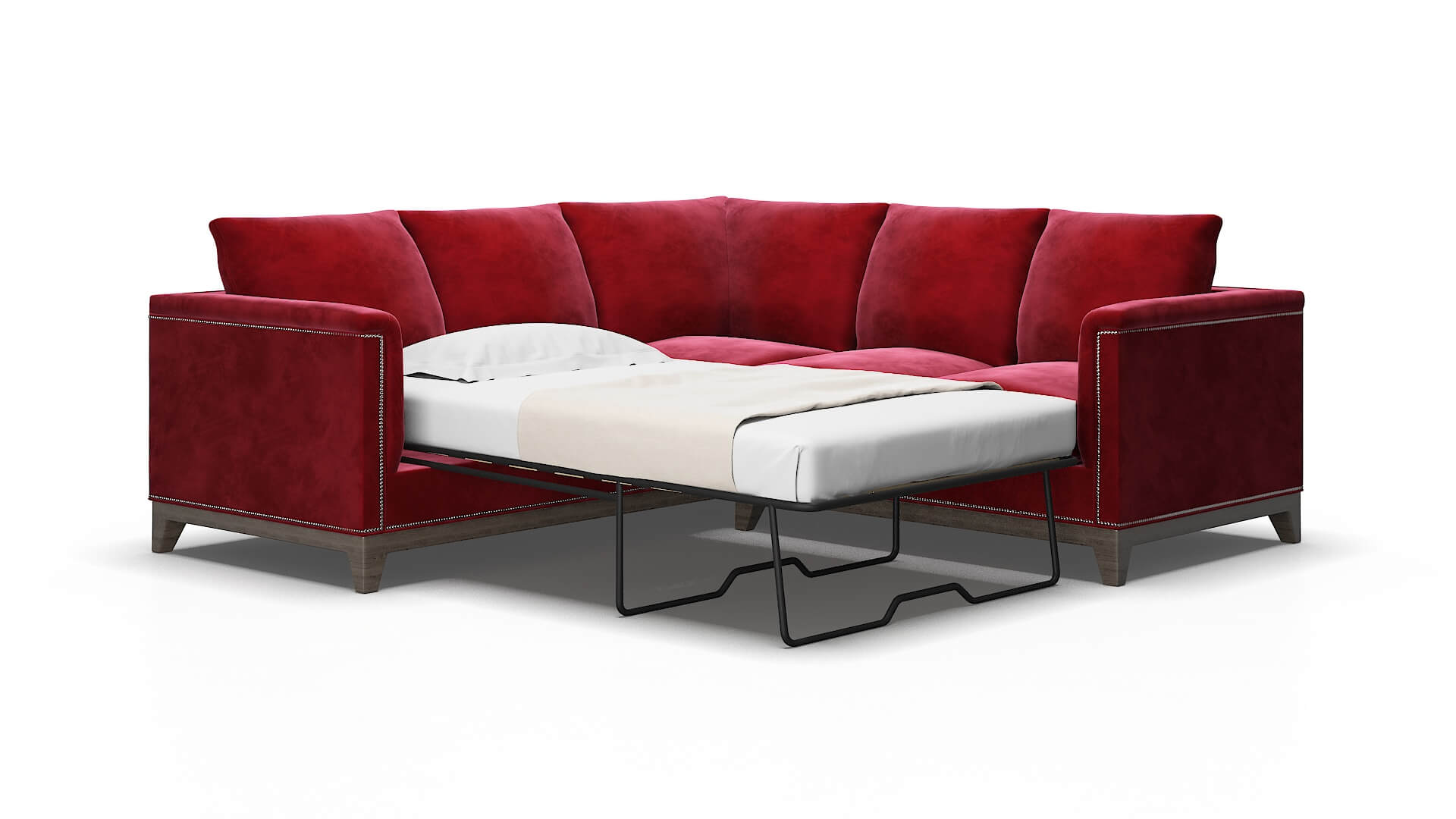 Sofia Royale Ruby Sectional Sleeper Espresso legs 2