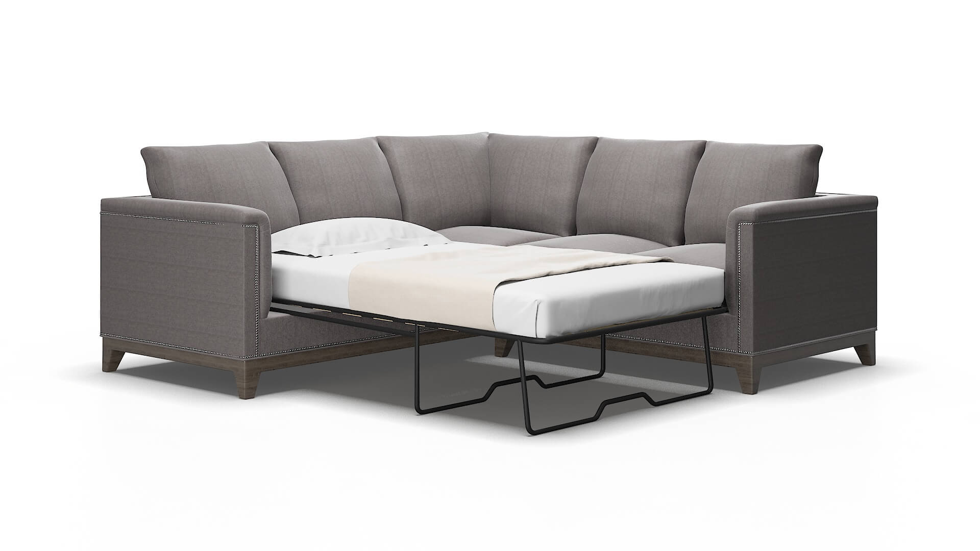 Sofia Sasha granite Sectional sleeper Espresso Legs  2