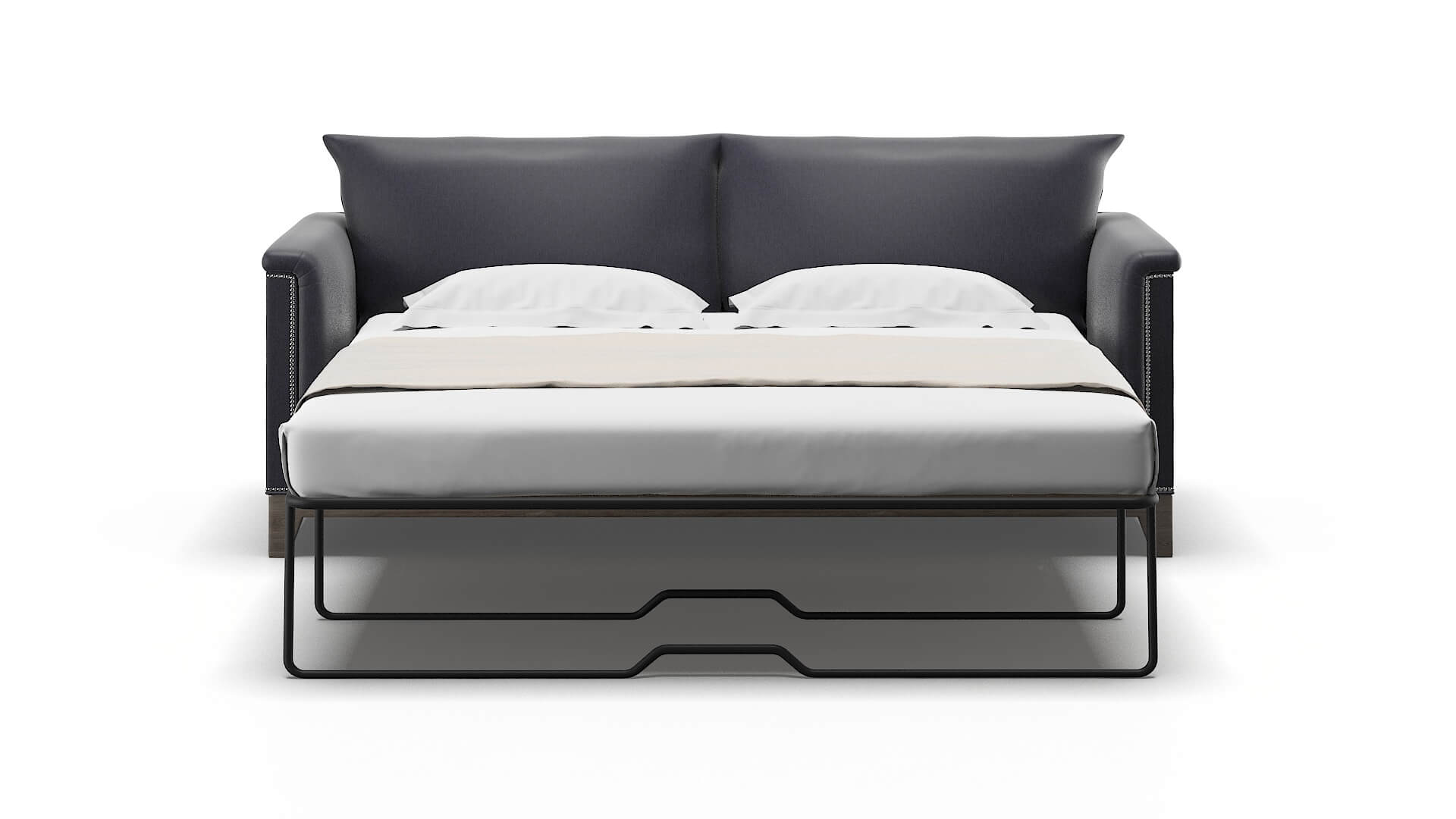 Sofia Sasha Navy Sofa Sleeper Espresso legs 1