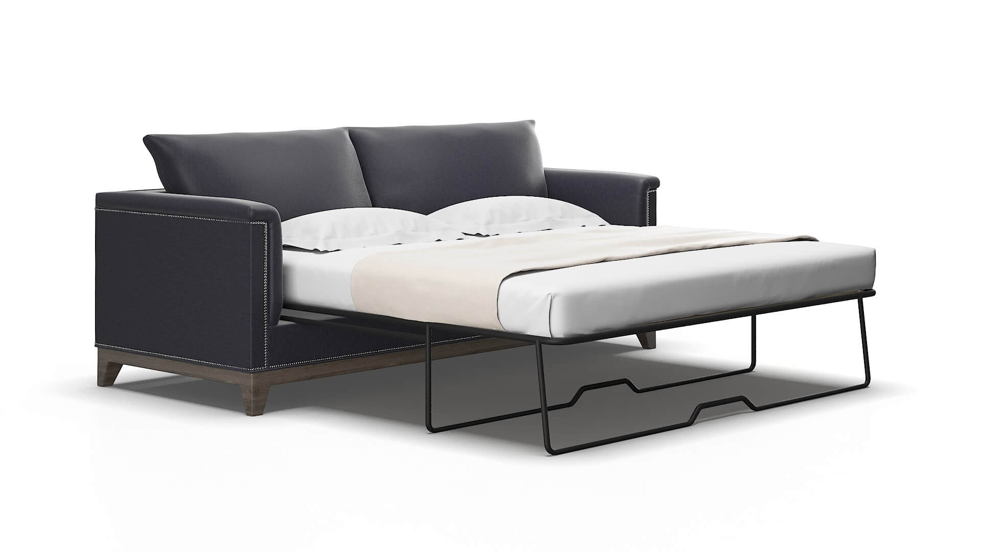 Sofia Sasha Navy Sofa Sleeper Espresso legs 2