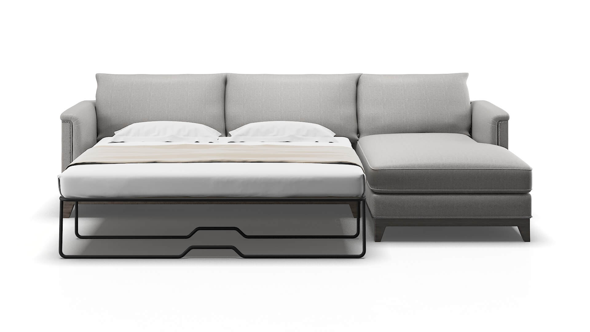 Sofia Sasha Silver Panel Sleeper Espresso legs 1