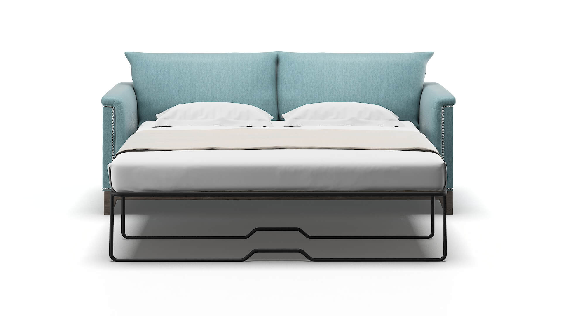 Sofia Sasha Teal Sofa Sleeper Espresso legs 1
